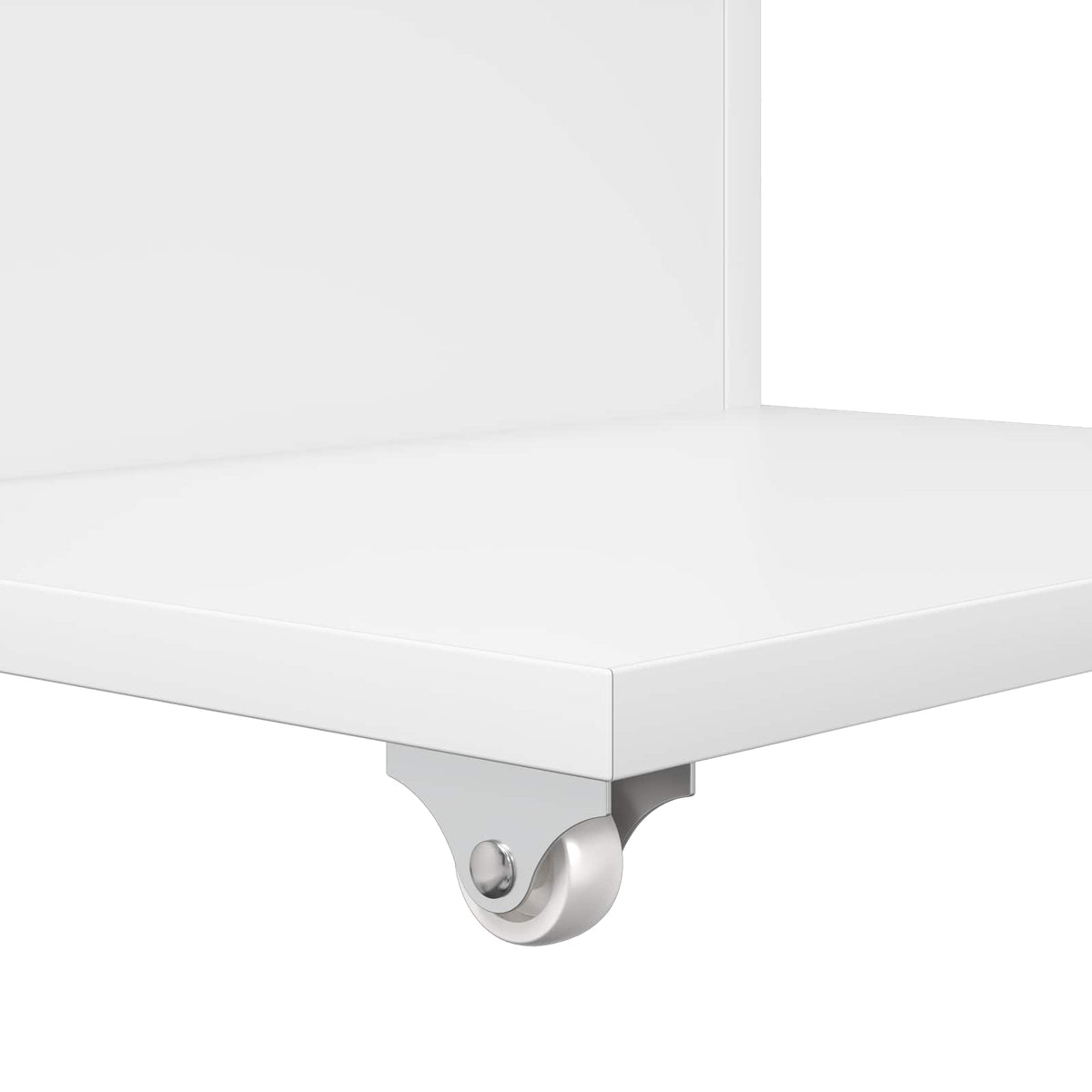 Sidebord med hjul Hvid 40 x 35 x 60 cm Konstrueret træ