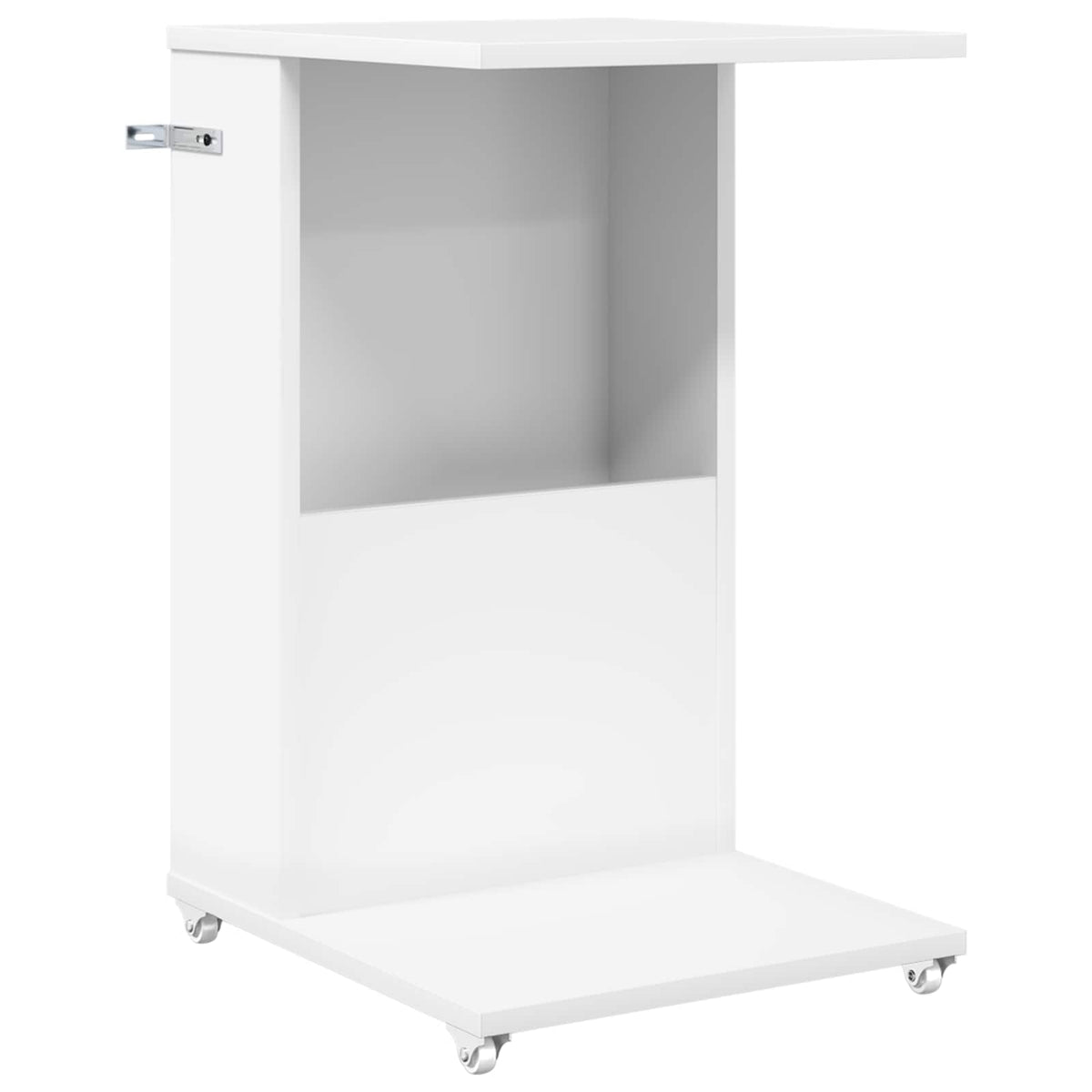 Sidebord med hjul Hvid 40 x 35 x 60 cm Konstrueret træ