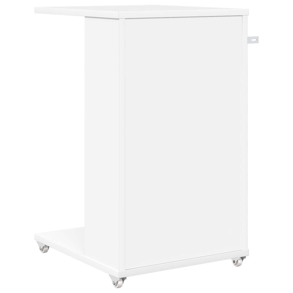 Sidebord med hjul Hvid 40 x 35 x 60 cm Konstrueret træ