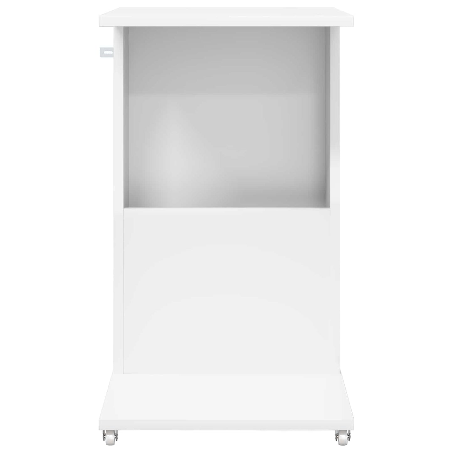 Sidebord med hjul Hvid 40 x 35 x 60 cm Konstrueret træ