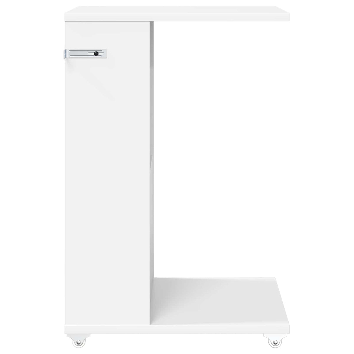 Sidebord med hjul Hvid 40 x 35 x 60 cm Konstrueret træ