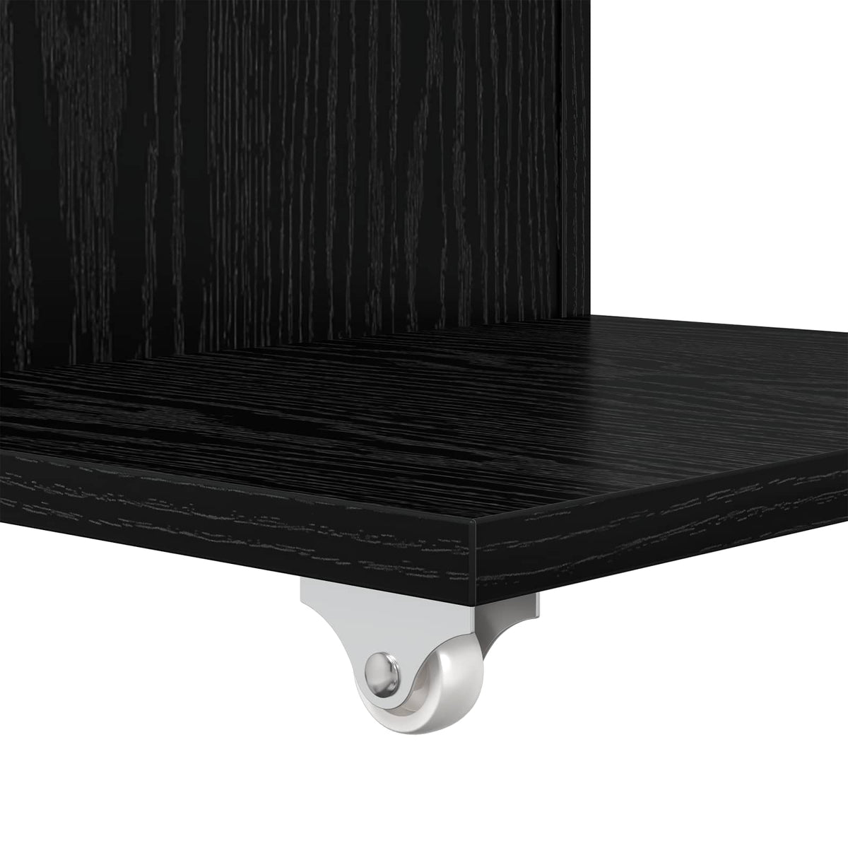 Sidebord med hjul Sort eg 40 x 35 x 60 cm Konstrueret træ