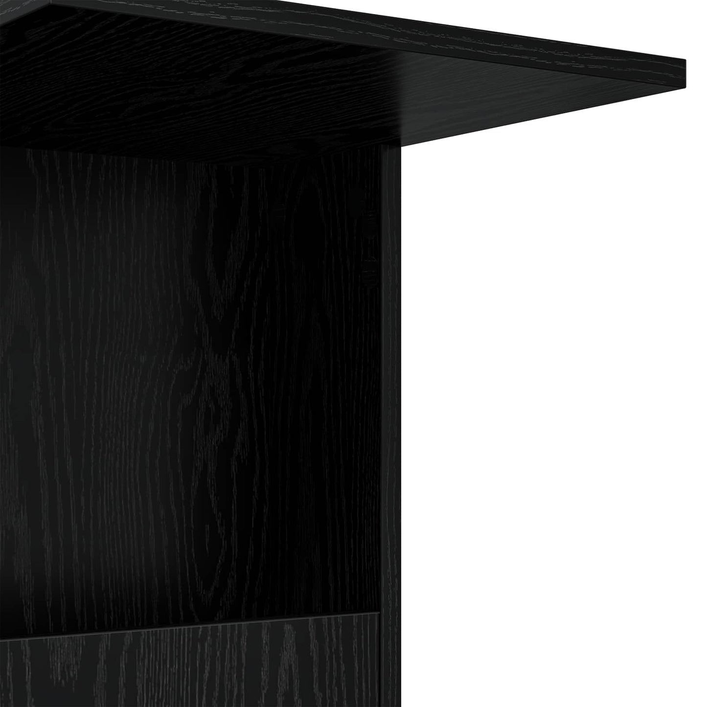 Sidebord med hjul Sort eg 40 x 35 x 60 cm Konstrueret træ