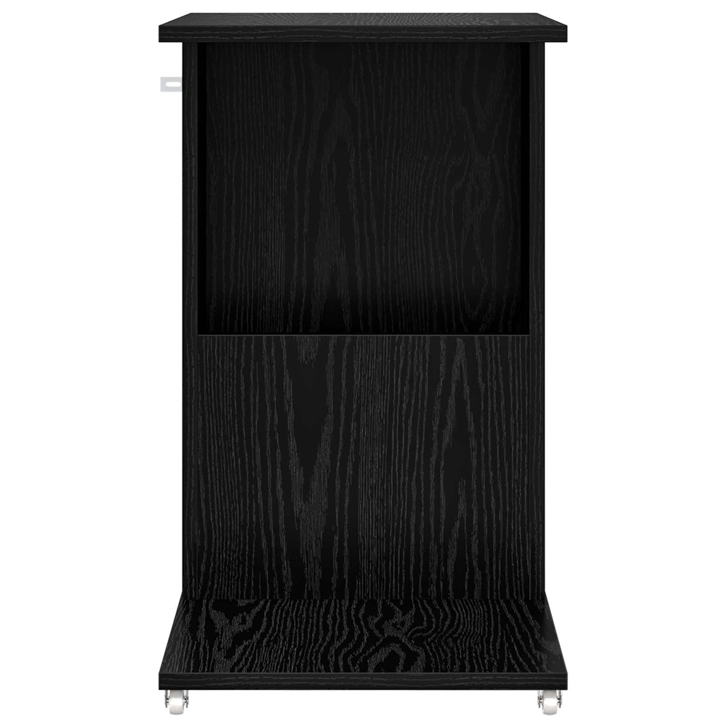Sidebord med hjul Sort eg 40 x 35 x 60 cm Konstrueret træ