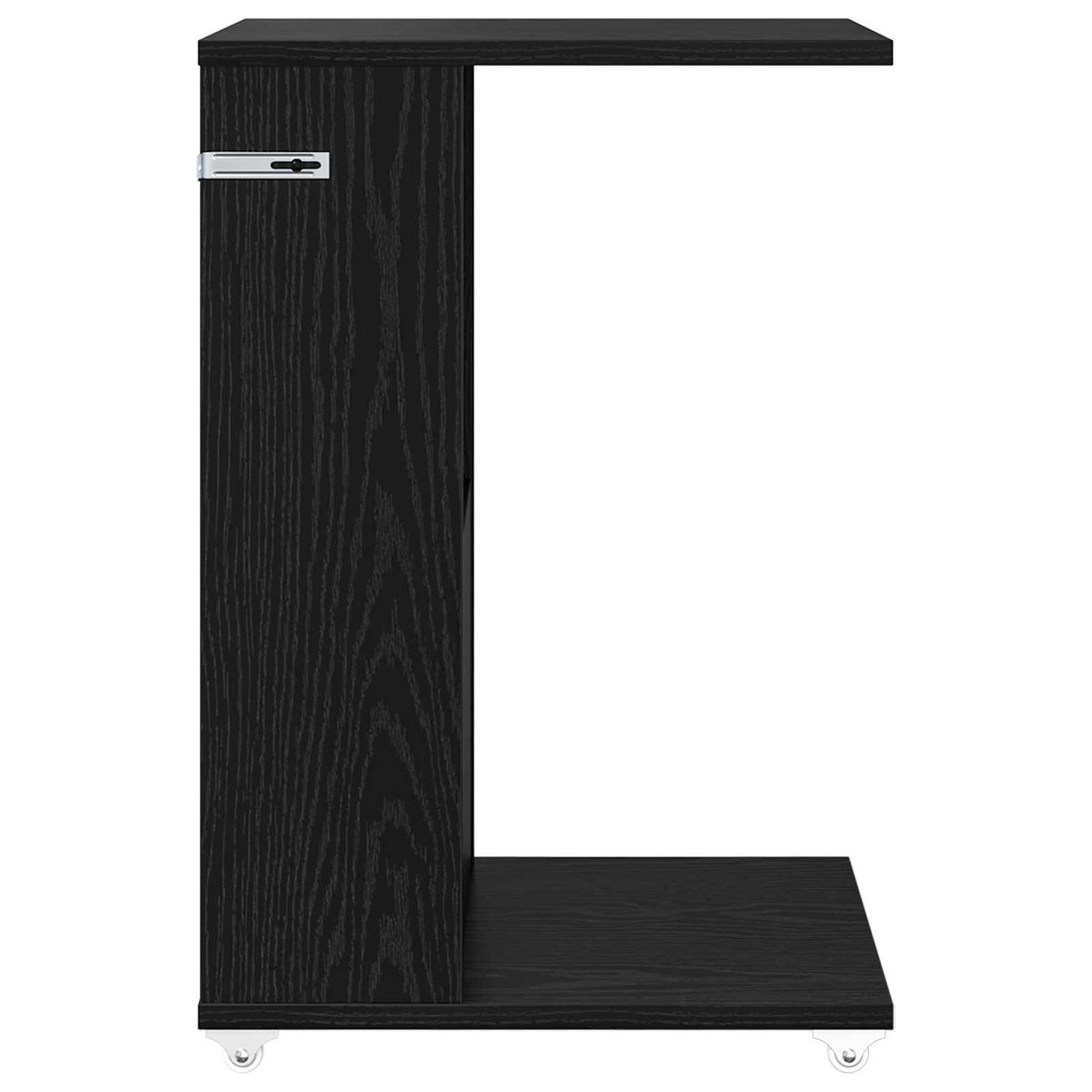 Sidebord med hjul Sort eg 40 x 35 x 60 cm Konstrueret træ