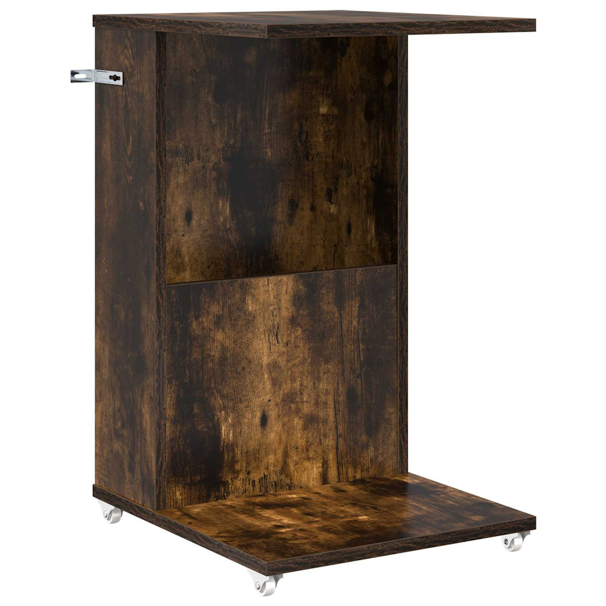 Sidebord med hjul Røget eg 40 x 35 x 60 cm Konstrueret træ