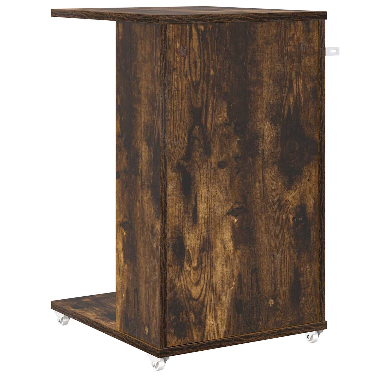 Sidebord med hjul Røget eg 40 x 35 x 60 cm Konstrueret træ