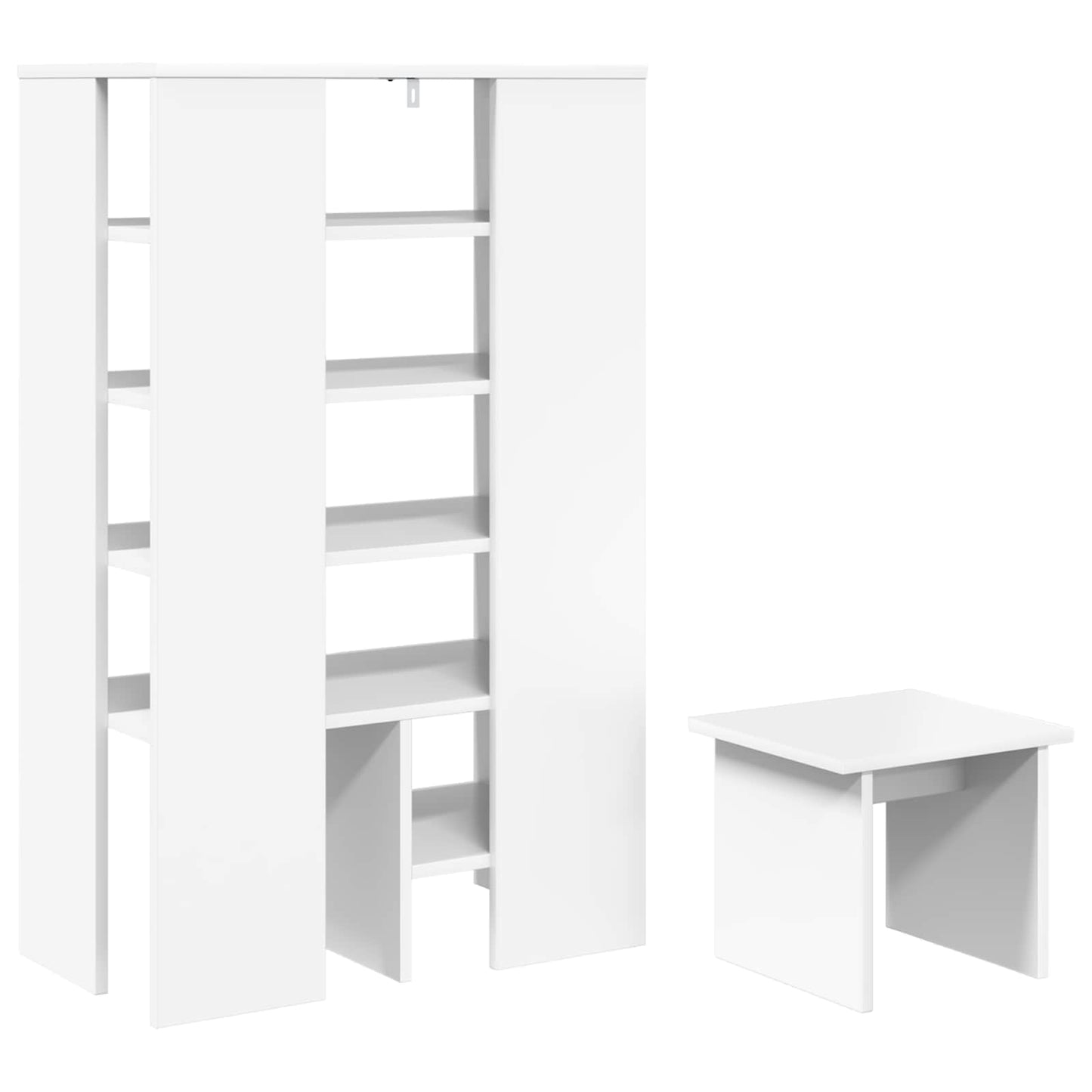 Sko skab 2 stk. 62 x 35 x 100 cm Konstrueret træ Hvid