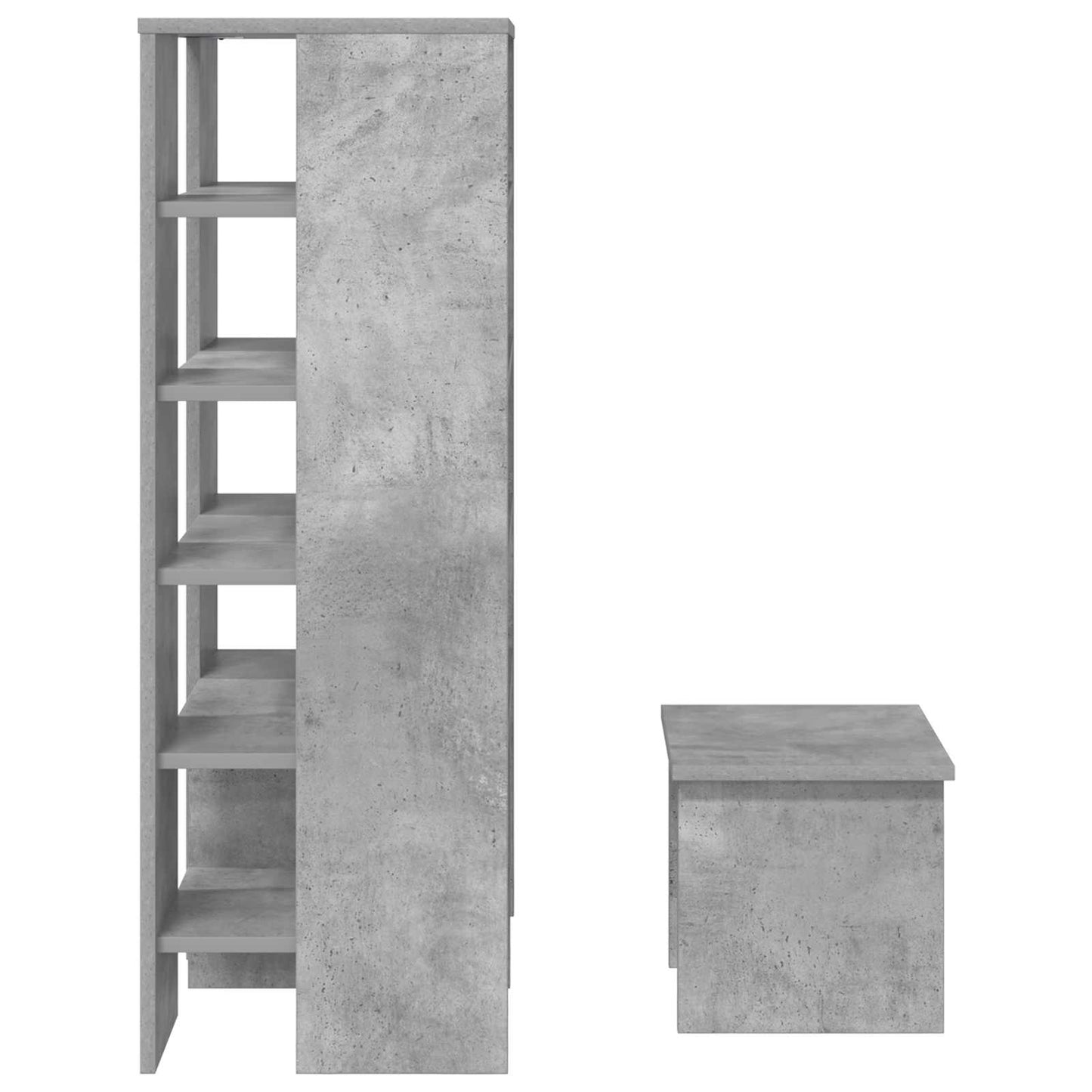 Sko skab 2 stk. 62 x 35 x 100 cm Konstrueret træ Betongrå