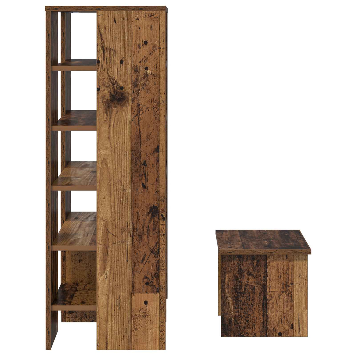 Sko skab 2 stk. 62 x 35 x 100 cm Konstrueret træ Gammelt træ