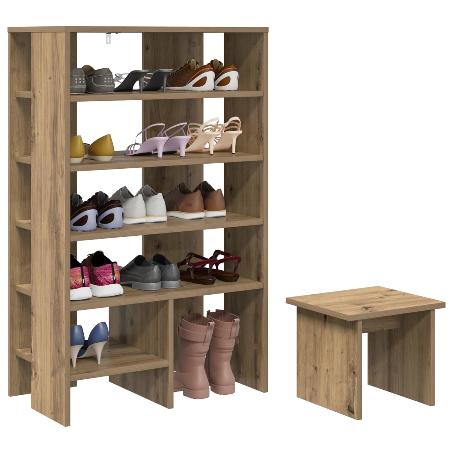 Sko skab 2 stk. 62 x 35 x 100 cm Konstrueret træ Artisan-eg