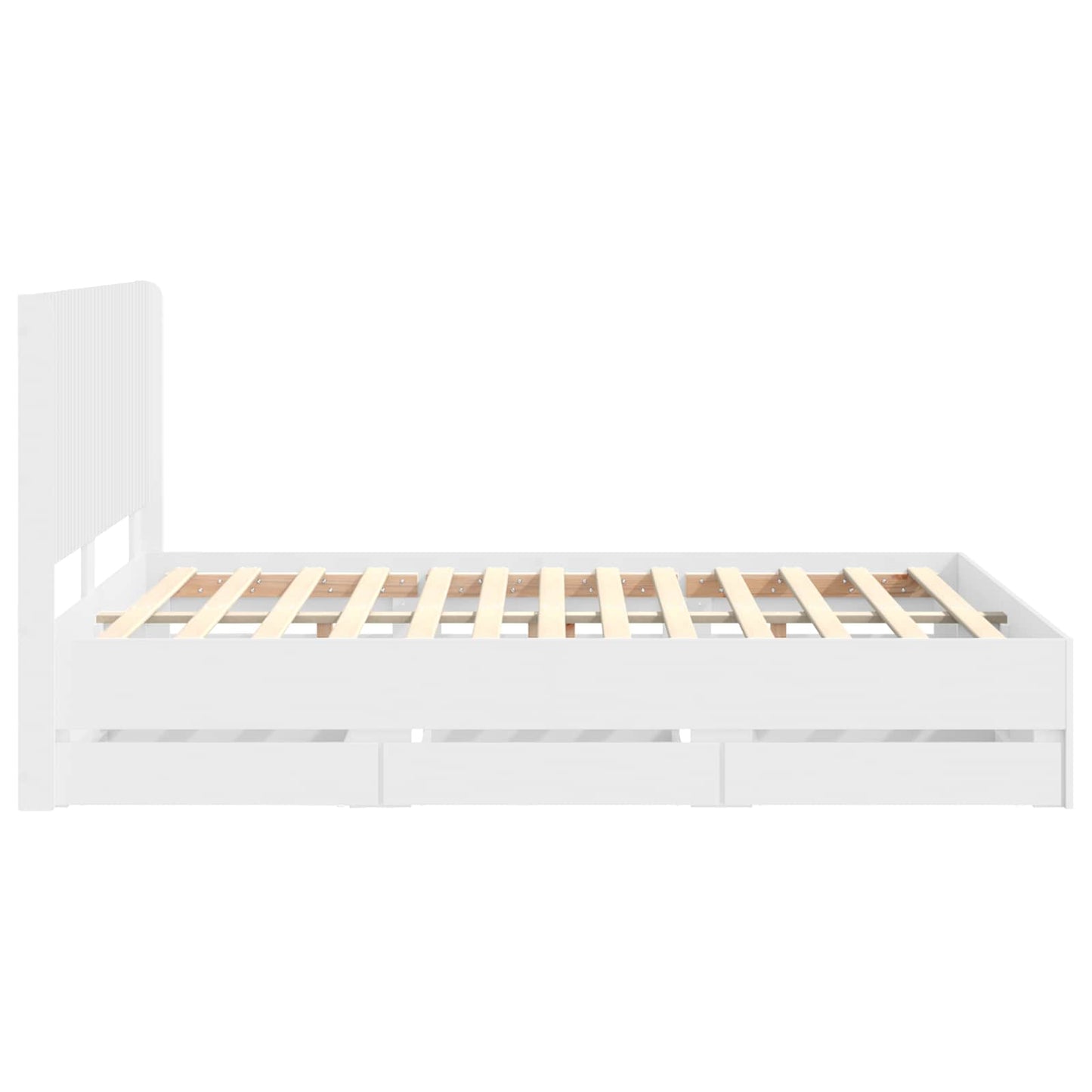 Sengestel med opbevaring og hovedgærde Hvid 160 x 200 cm