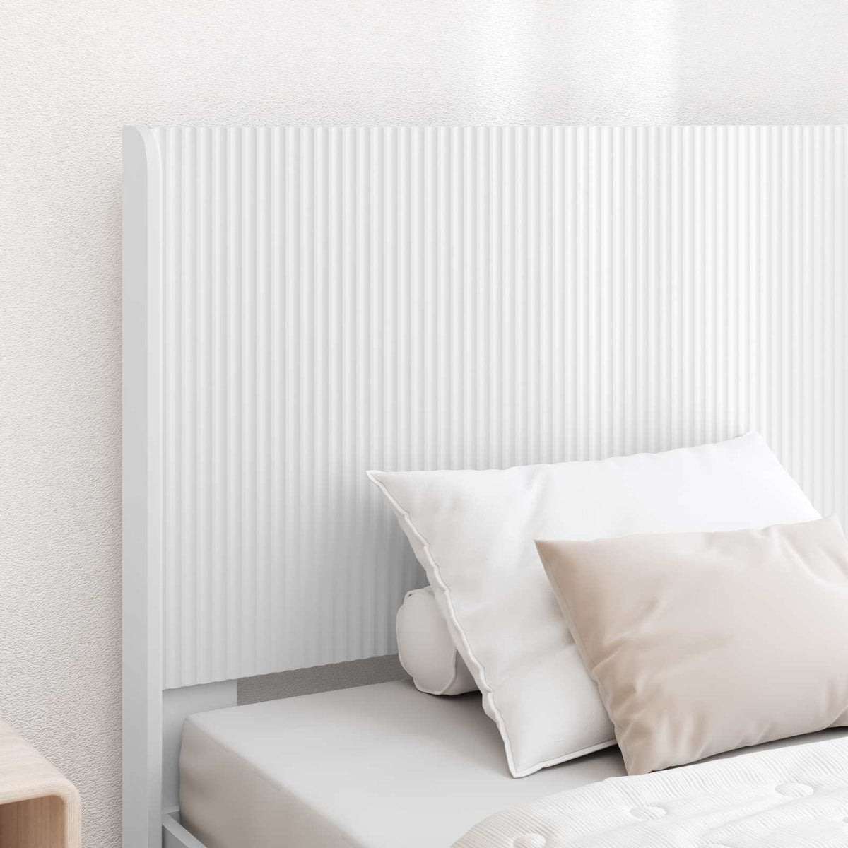 Sengestel med opbevaring og hovedgærde Hvid 100 x 200 cm