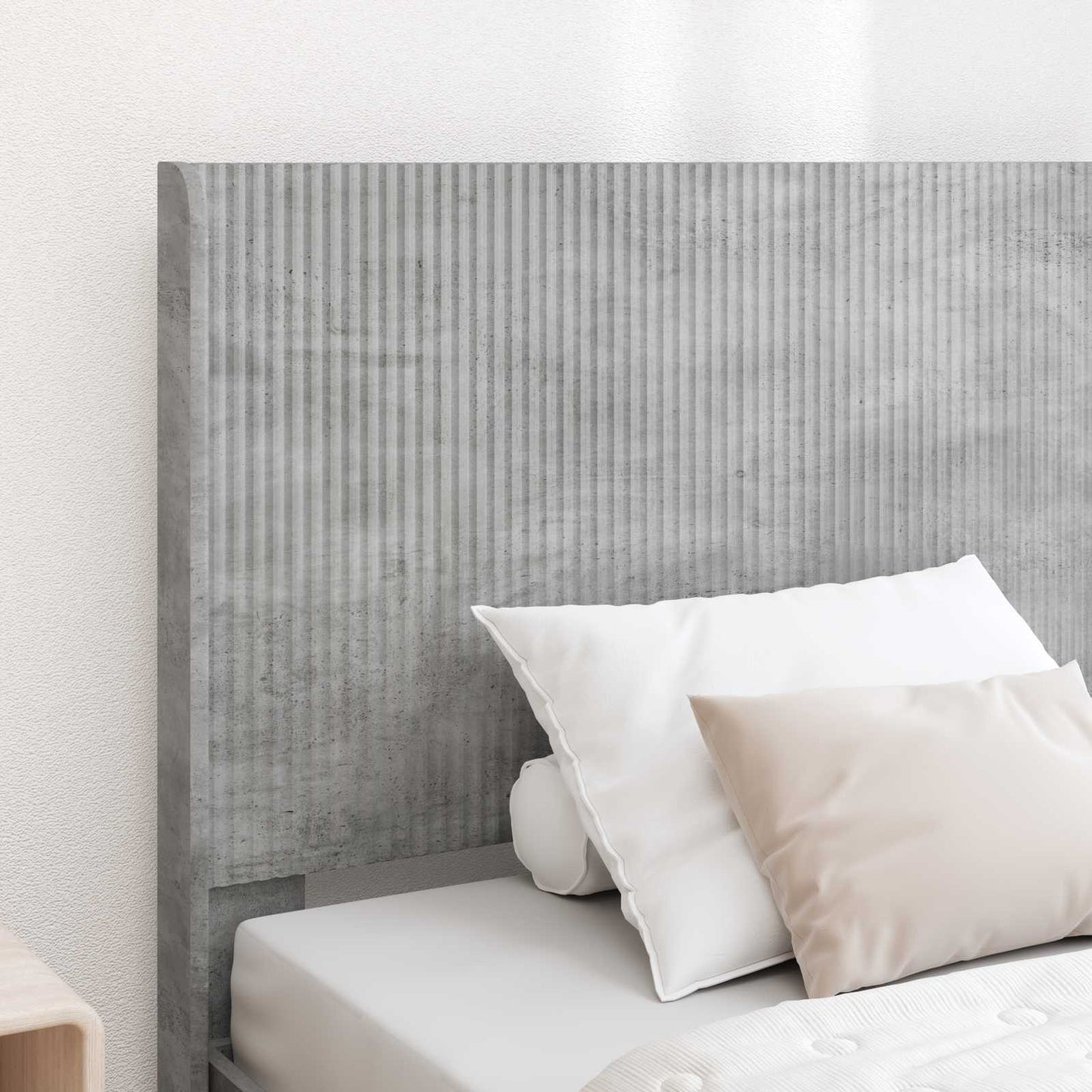 Sengestel med opbevaring og hovedgærde Betongrå 90 x 200 cm