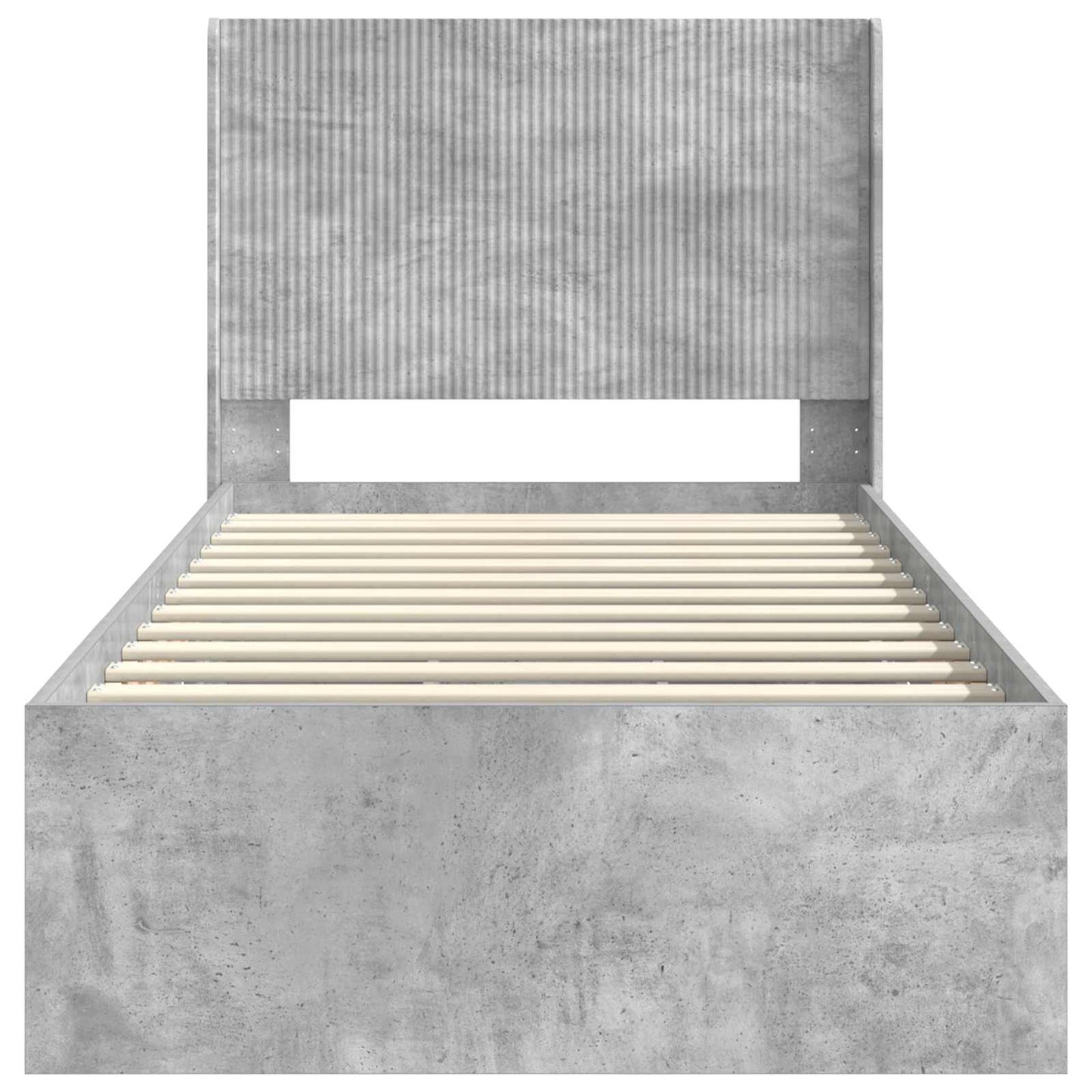 Sengestel med opbevaring og hovedgærde Betongrå 90 x 190 cm