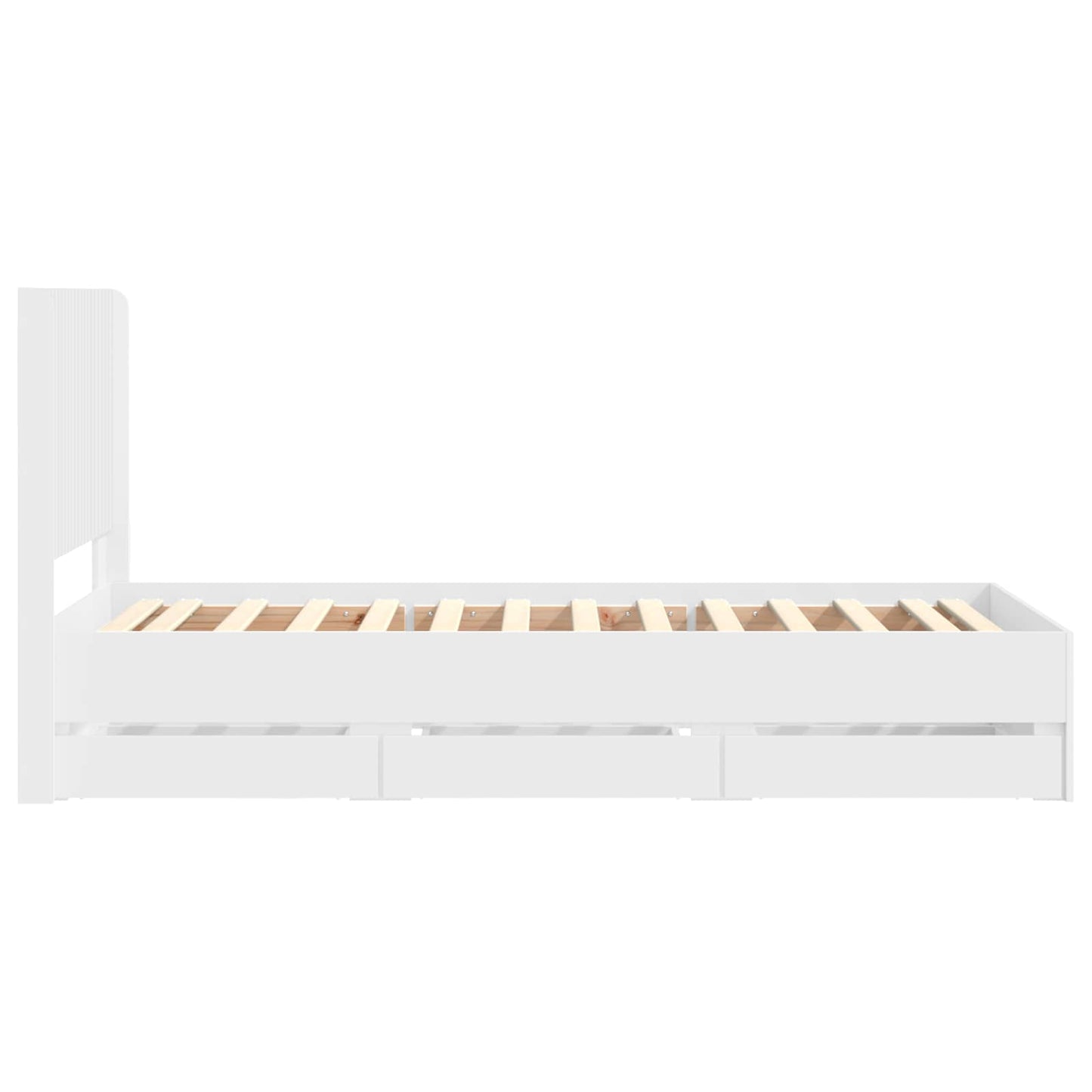 Sengestel med opbevaring og hovedgærde Hvid 75 x 190 cm