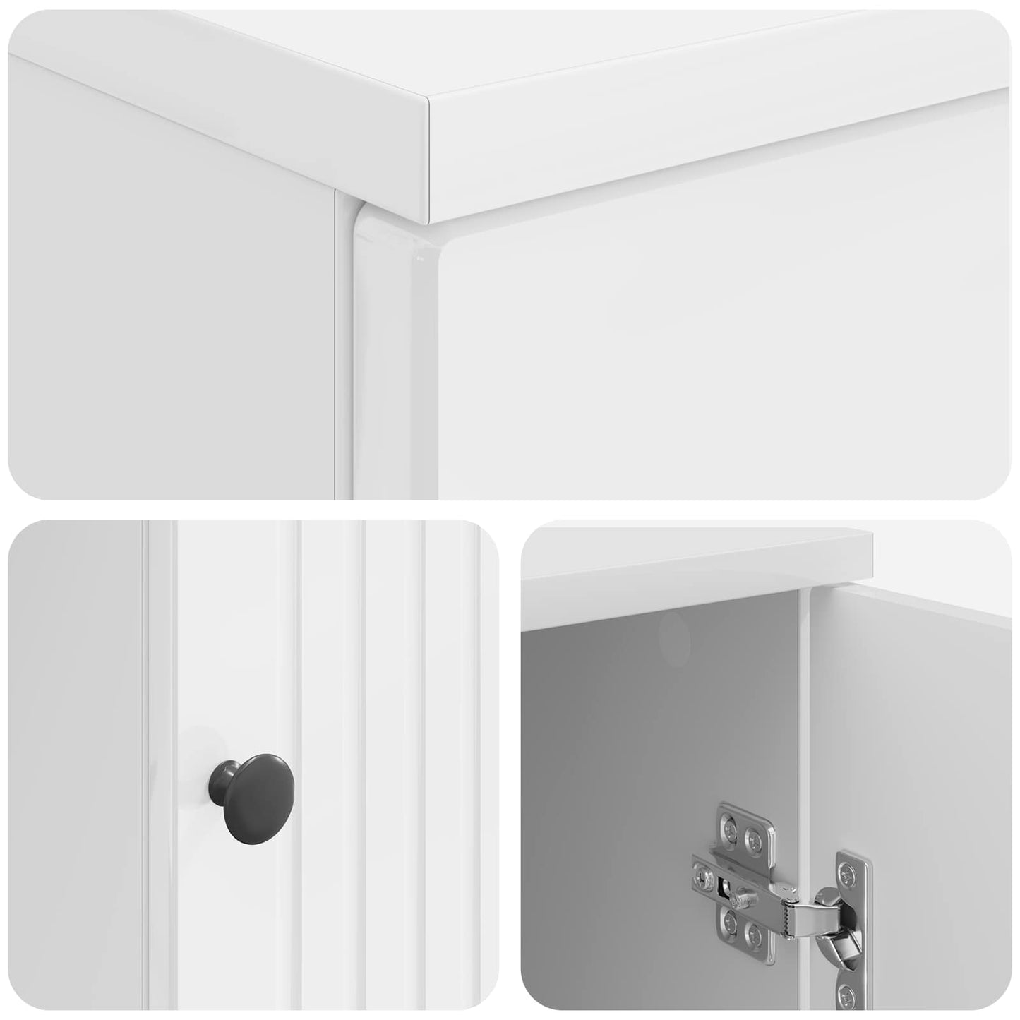 Bord Gloss Hvid 142,5 x 50 x 75 cm Konstrueret træ