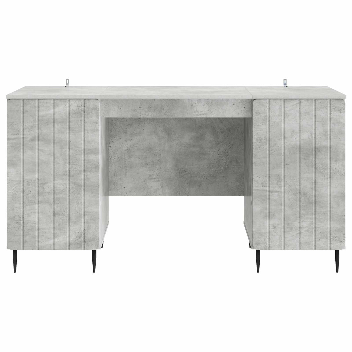 Bord med hylde Betongrå 142,5 x 50 x 75 cm Konstrueret træ