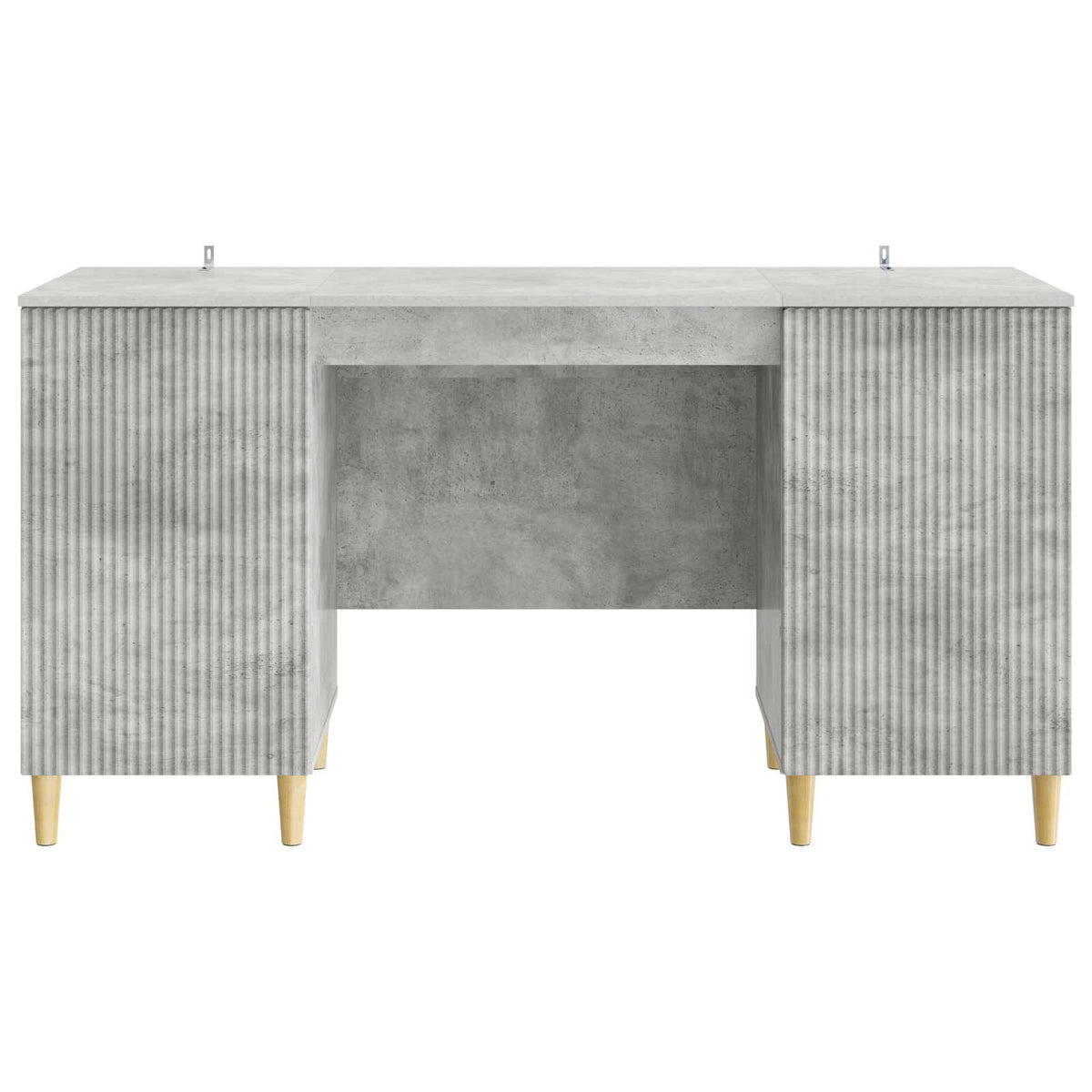 Bord med hylde Betongrå 142,5 x 50 x 75 cm Konstrueret træ
