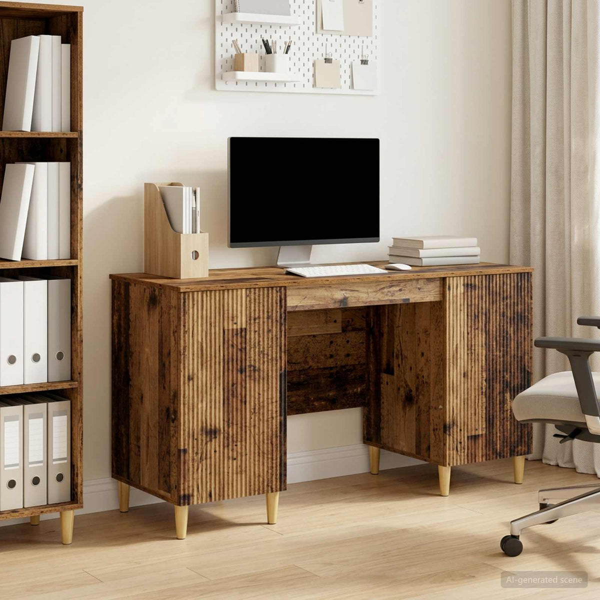 Bord med hylde Gammelt træ 142,5 x 50 x 75 cm Konstrueret træ
