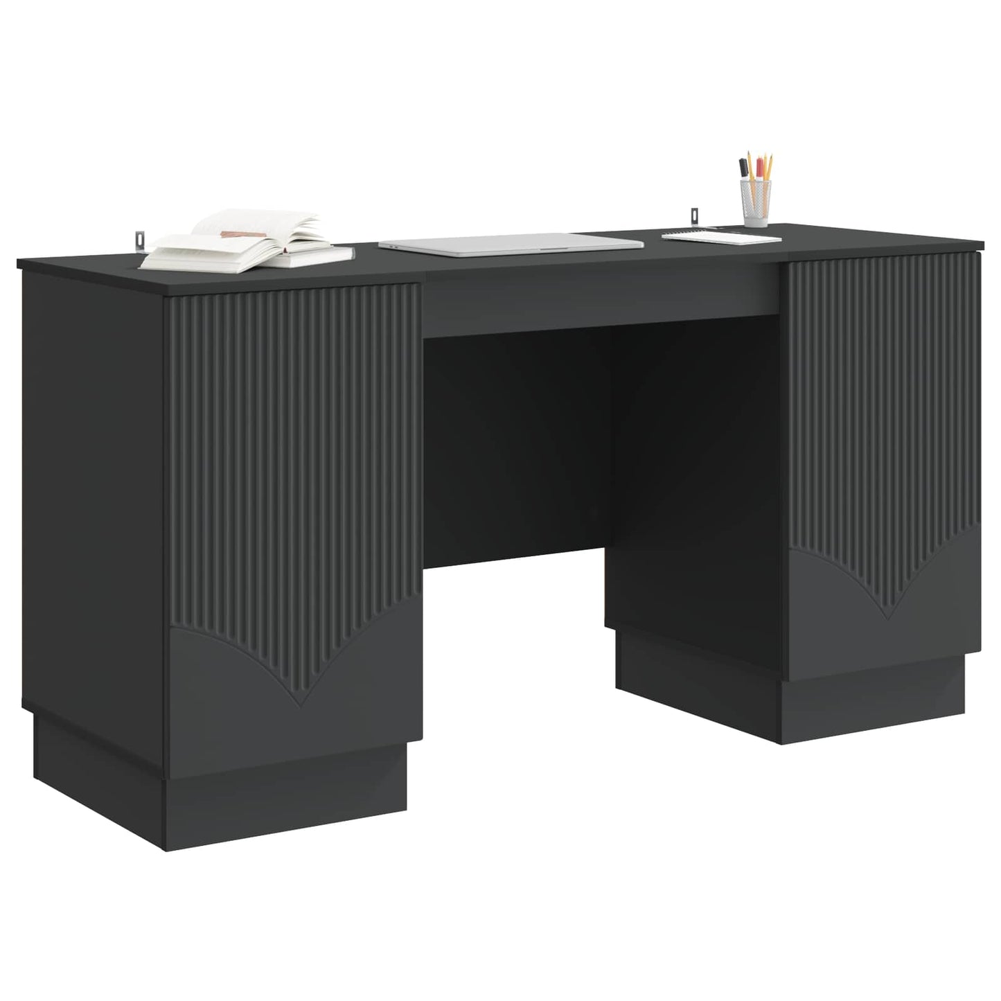 Bord Sort 142,5 x 50 x 75 cm Konstrueret træ