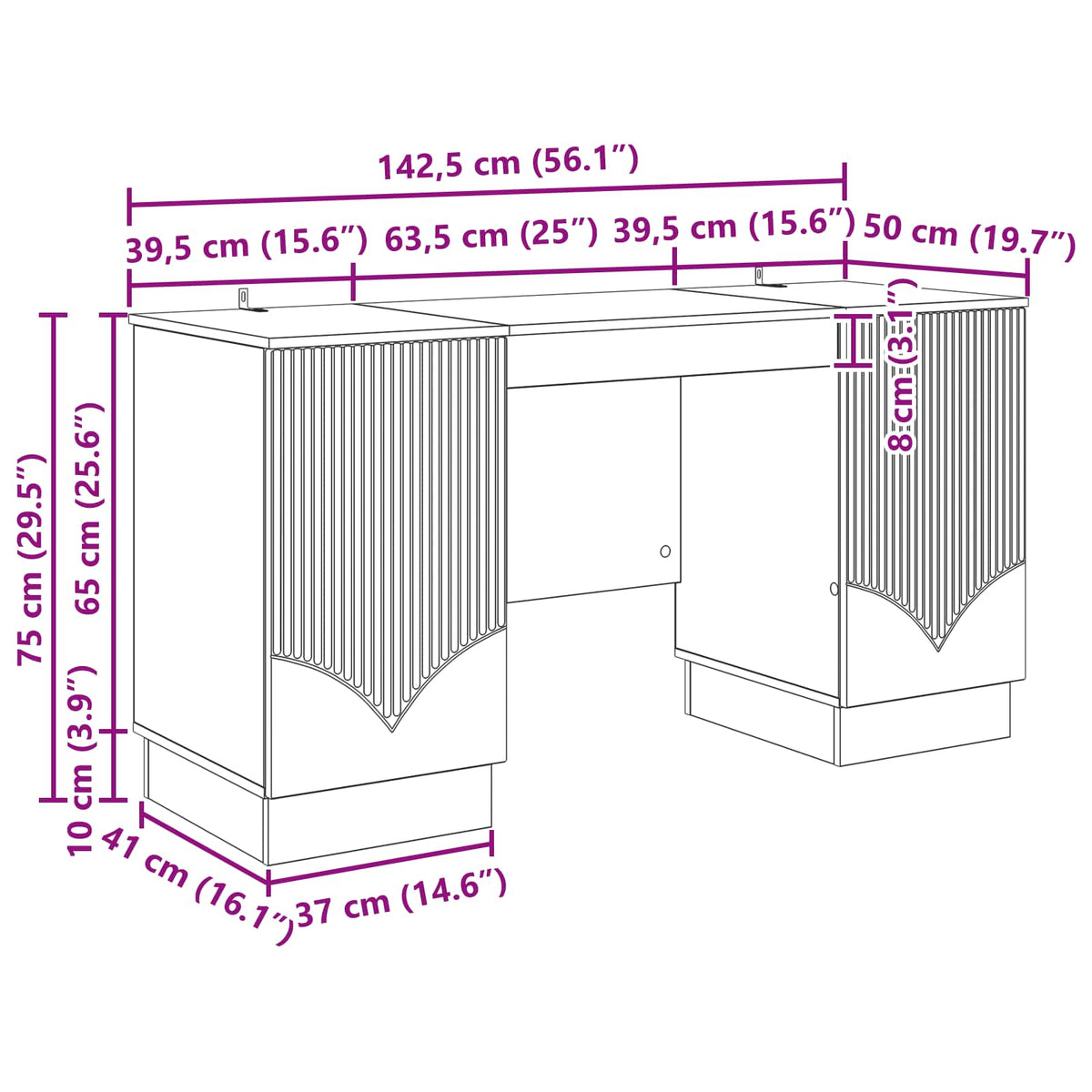 Bord Gammelt træ 142,5 x 50 x 75 cm Konstrueret træ