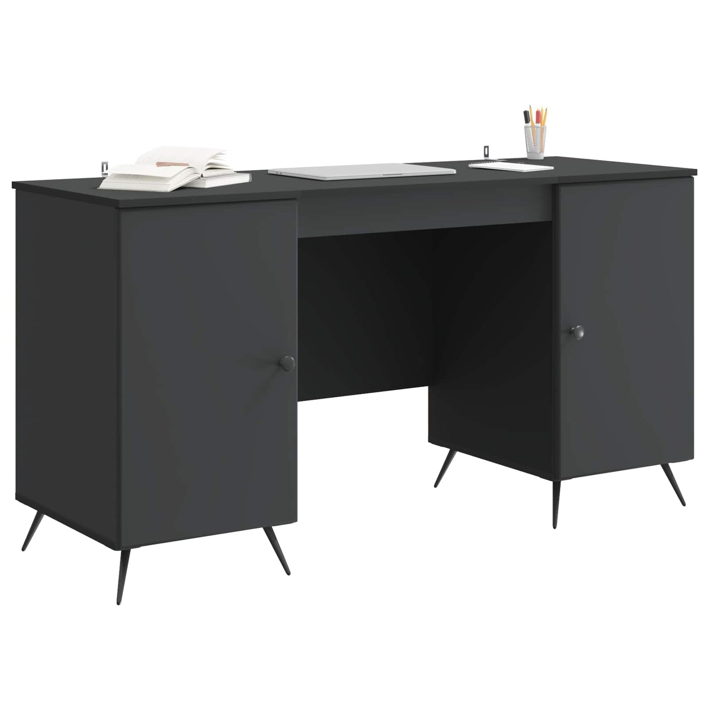 Bord Sort 142,5 x 50 x 75 cm Konstrueret træ