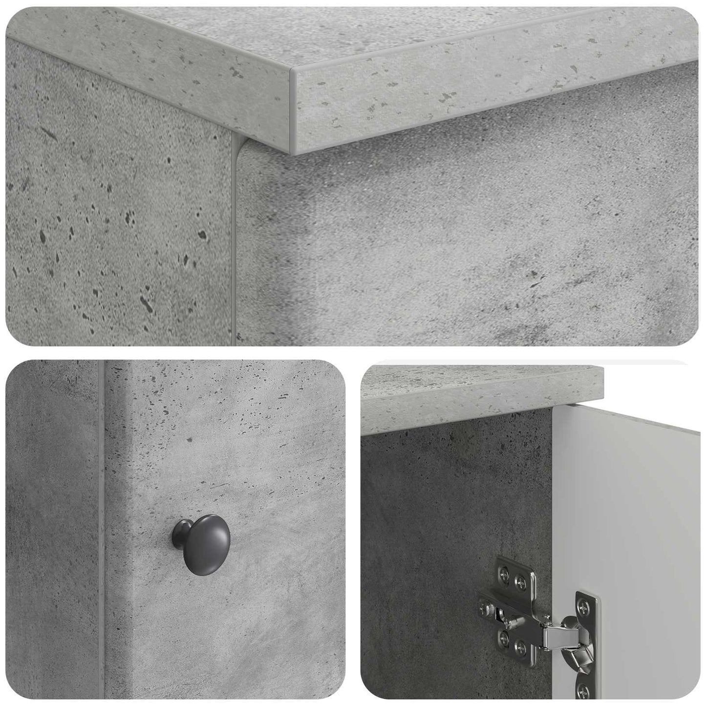 Bord Betongrå 142,5 x 50 x 75 cm Konstrueret træ