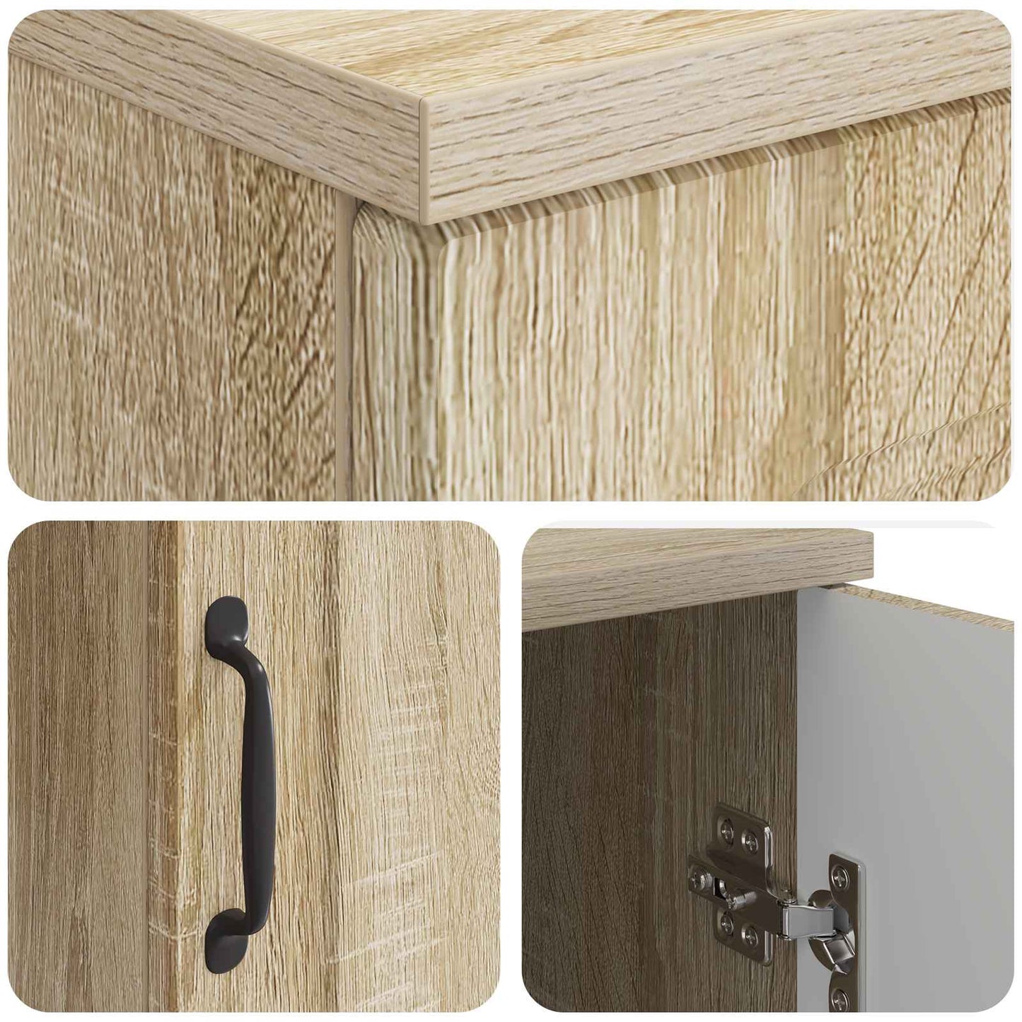 Bord Sonoma-eg 142,5 x 50 x 75 cm Konstrueret træ