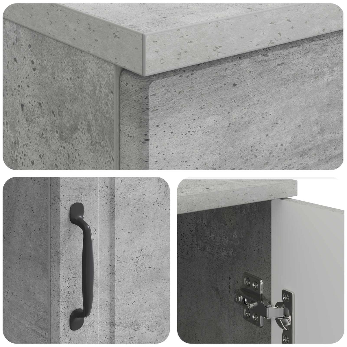 Bord Betongrå 142,5 x 50 x 75 cm Konstrueret træ