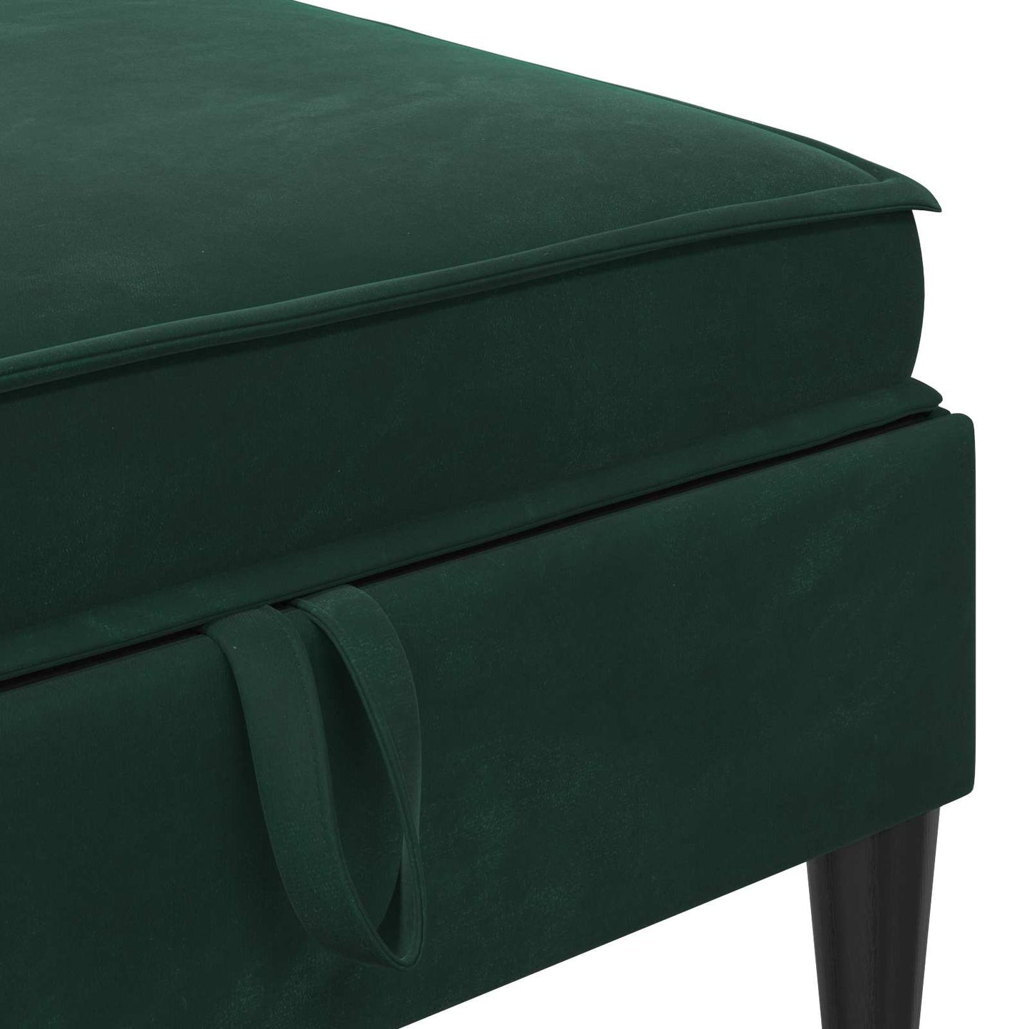Sofa Puff med Opbevaring Mørkegrøn 70 x 70 x 40 cm Fløjl
