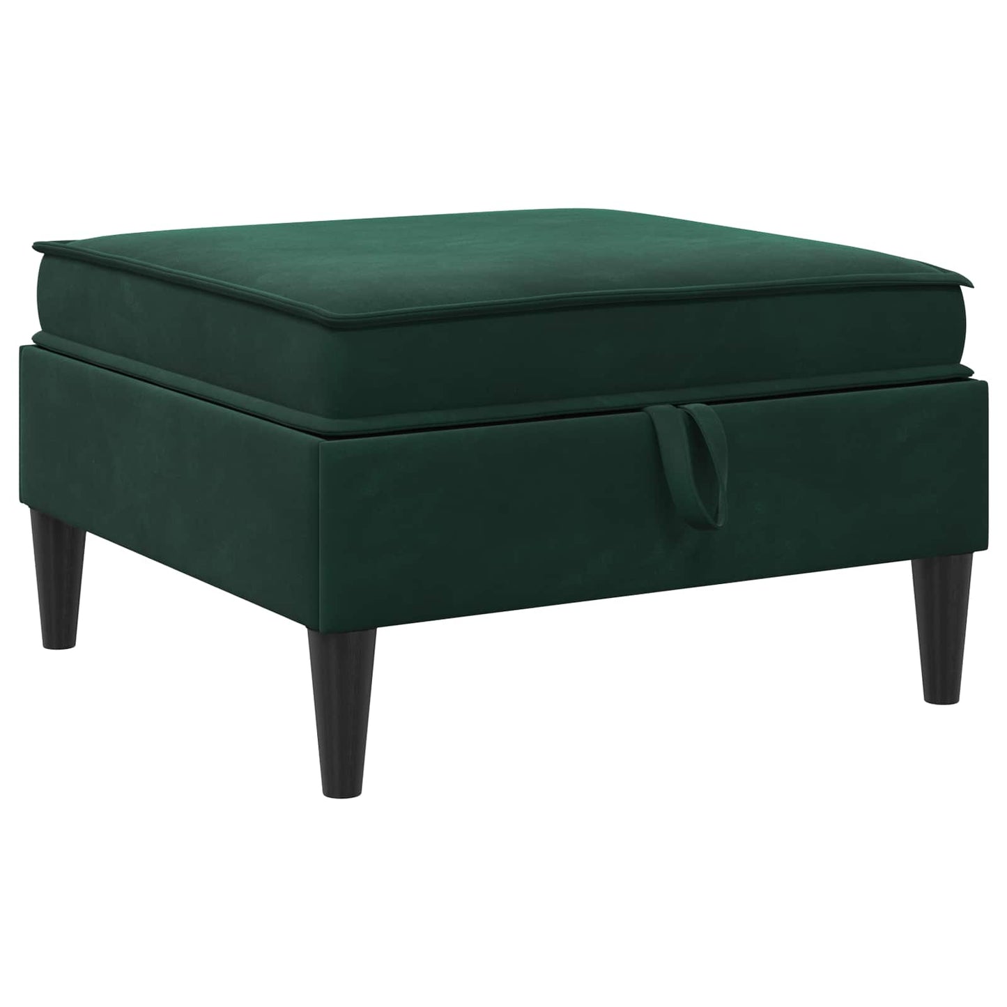 Sofa Puff med Opbevaring Mørkegrøn 70 x 70 x 40 cm Fløjl