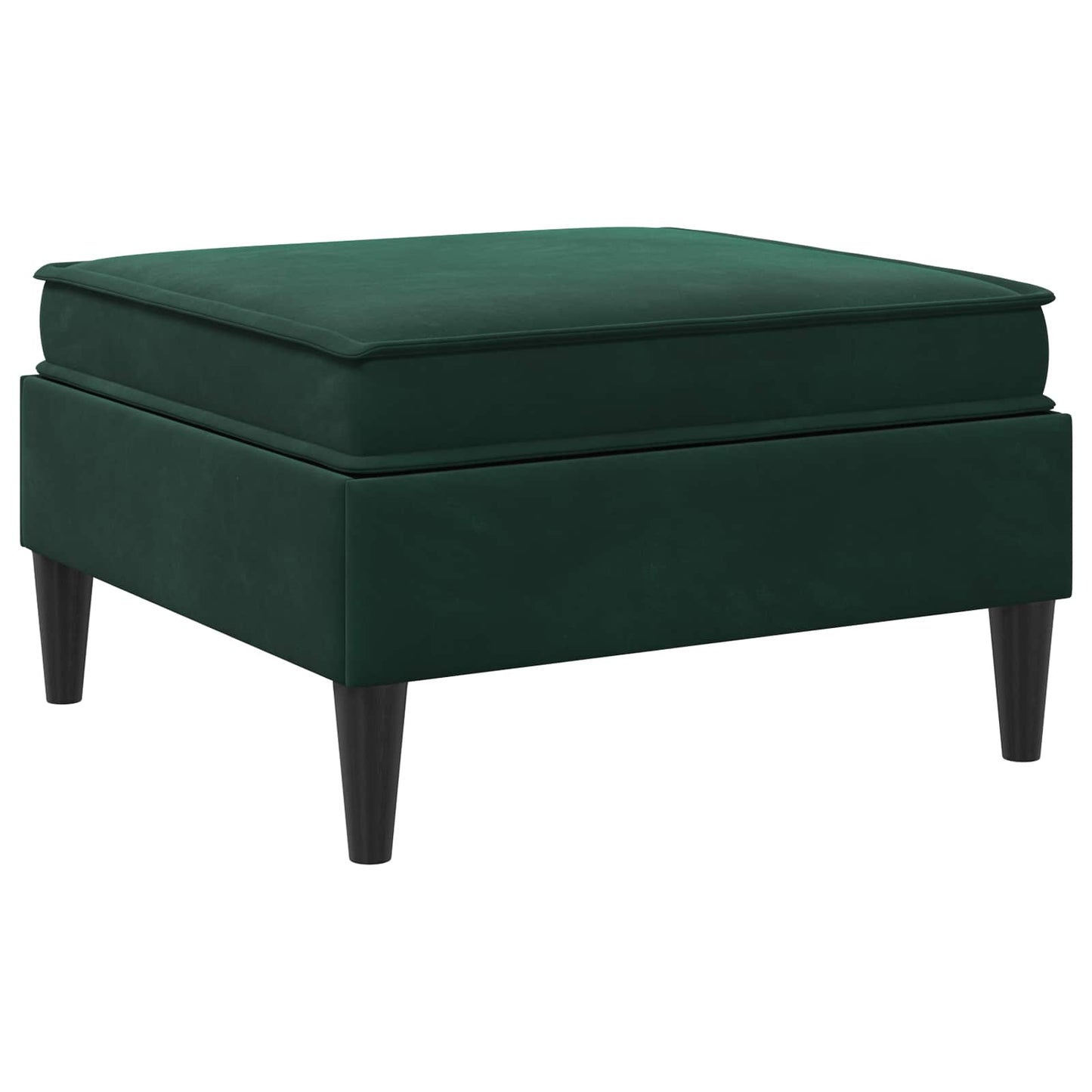 Sofa Puff med Opbevaring Mørkegrøn 70 x 70 x 40 cm Fløjl