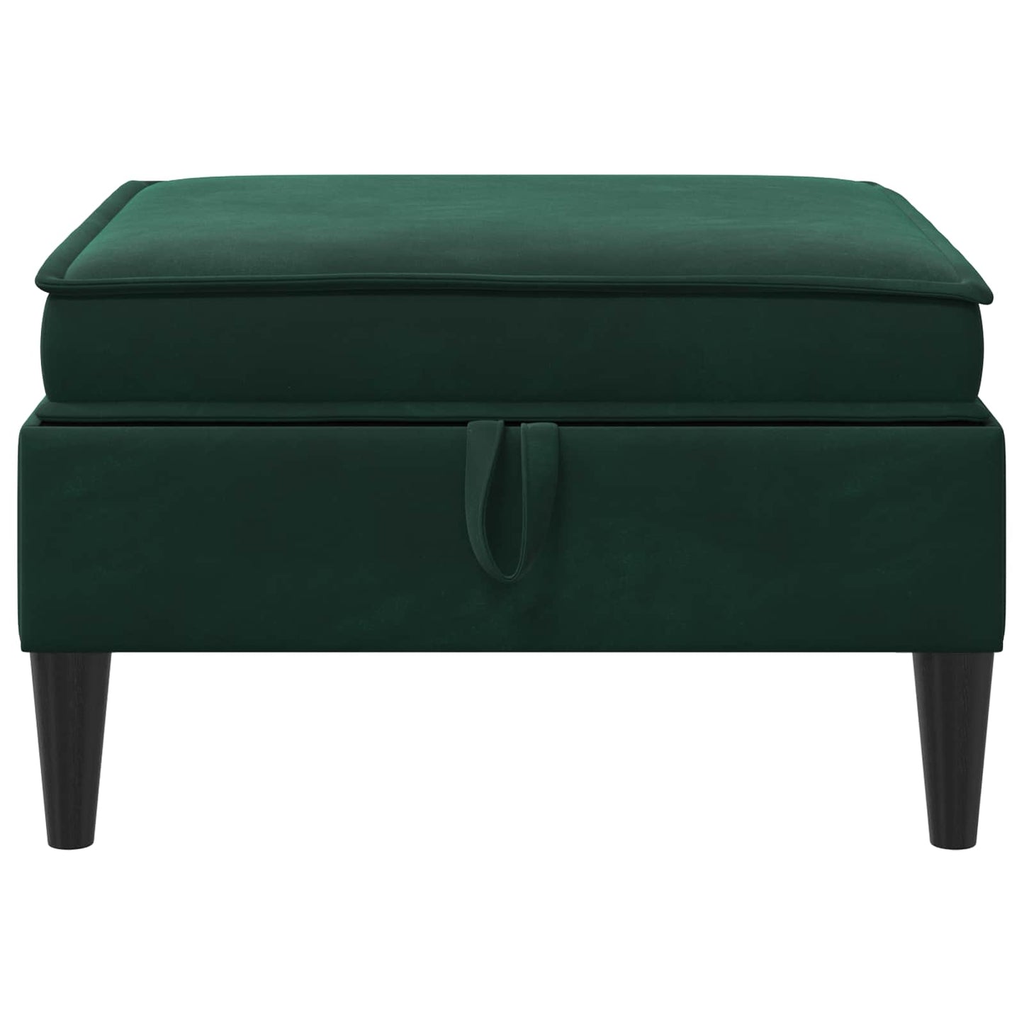 Sofa Puff med Opbevaring Mørkegrøn 70 x 70 x 40 cm Fløjl