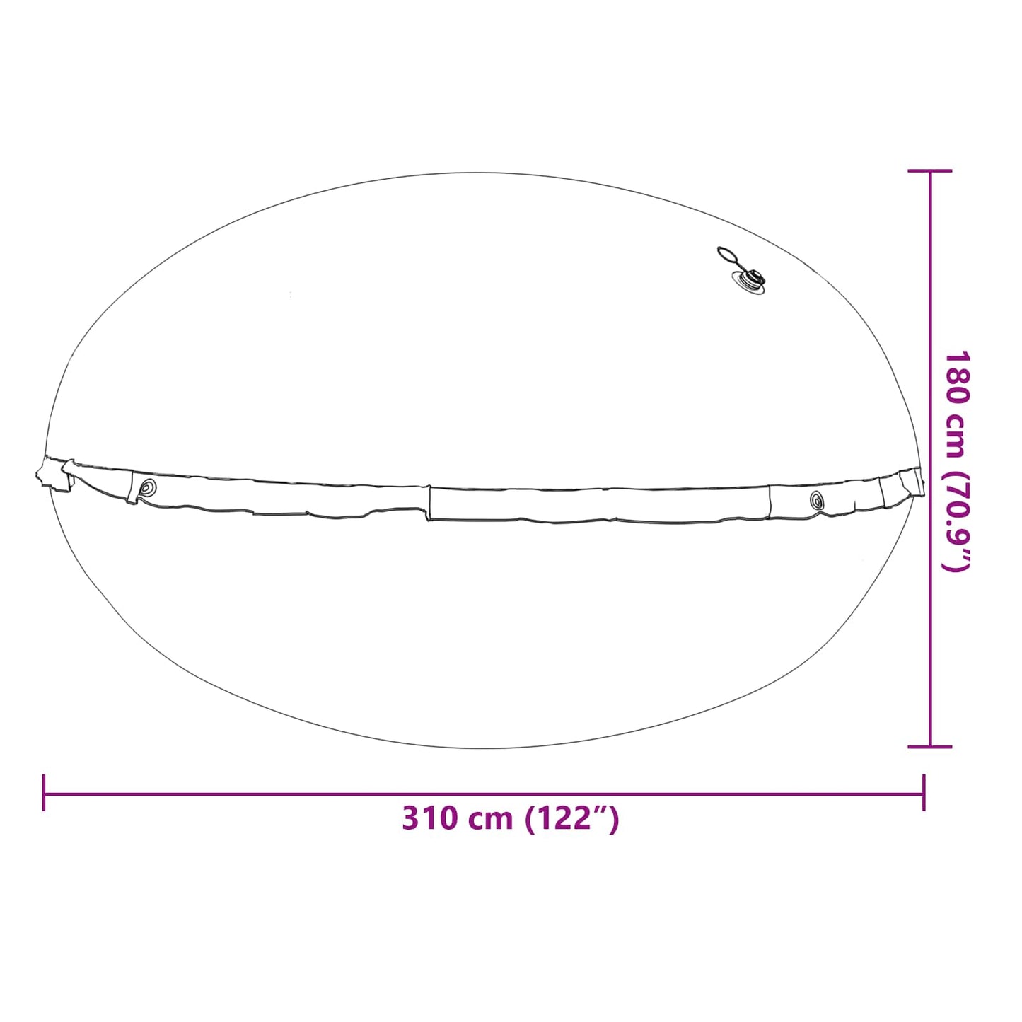 Vinter pool pude Blå Ø 310 x 180 cm PVC