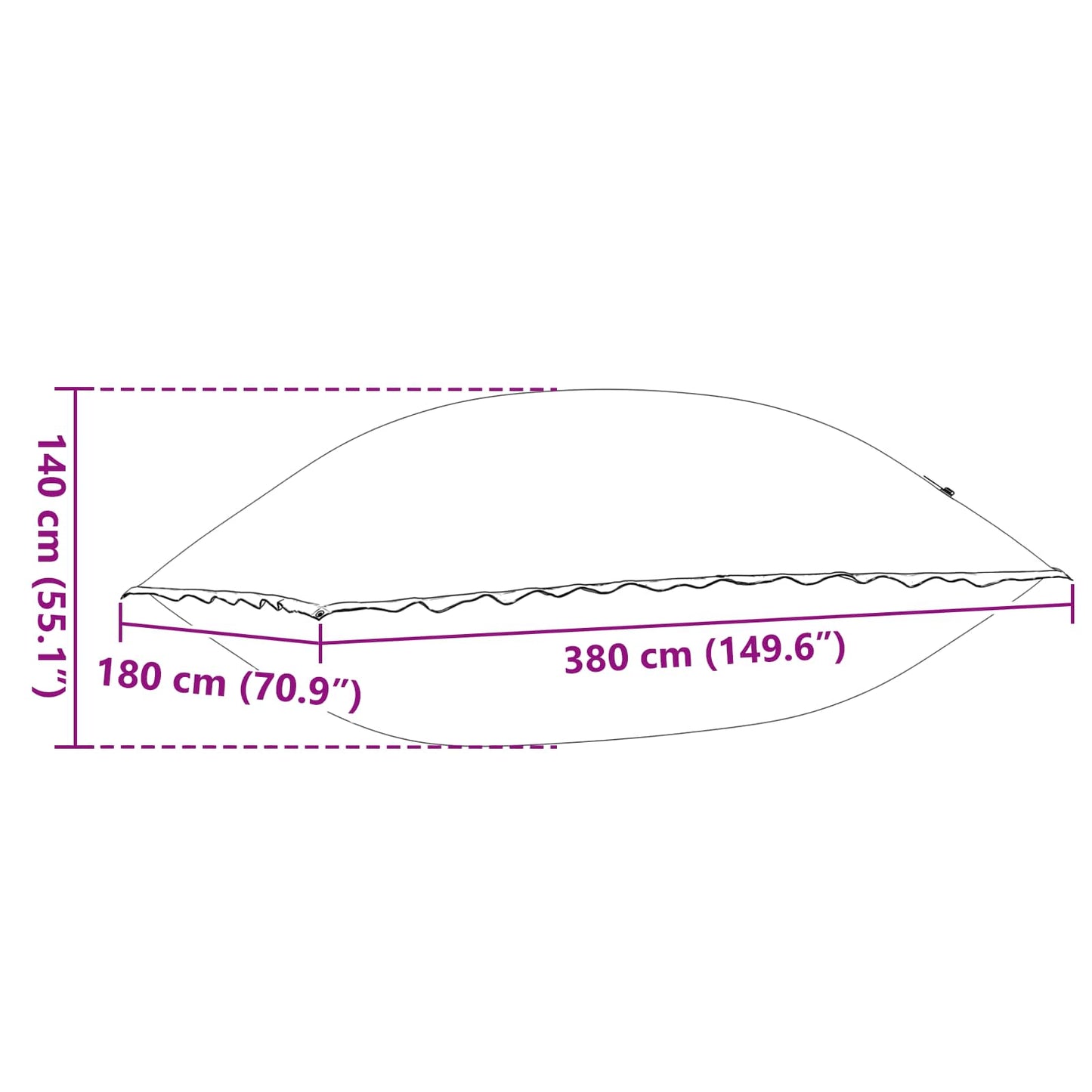 Vinter pool pude Blå 380 x 180 x 140 cm PVC