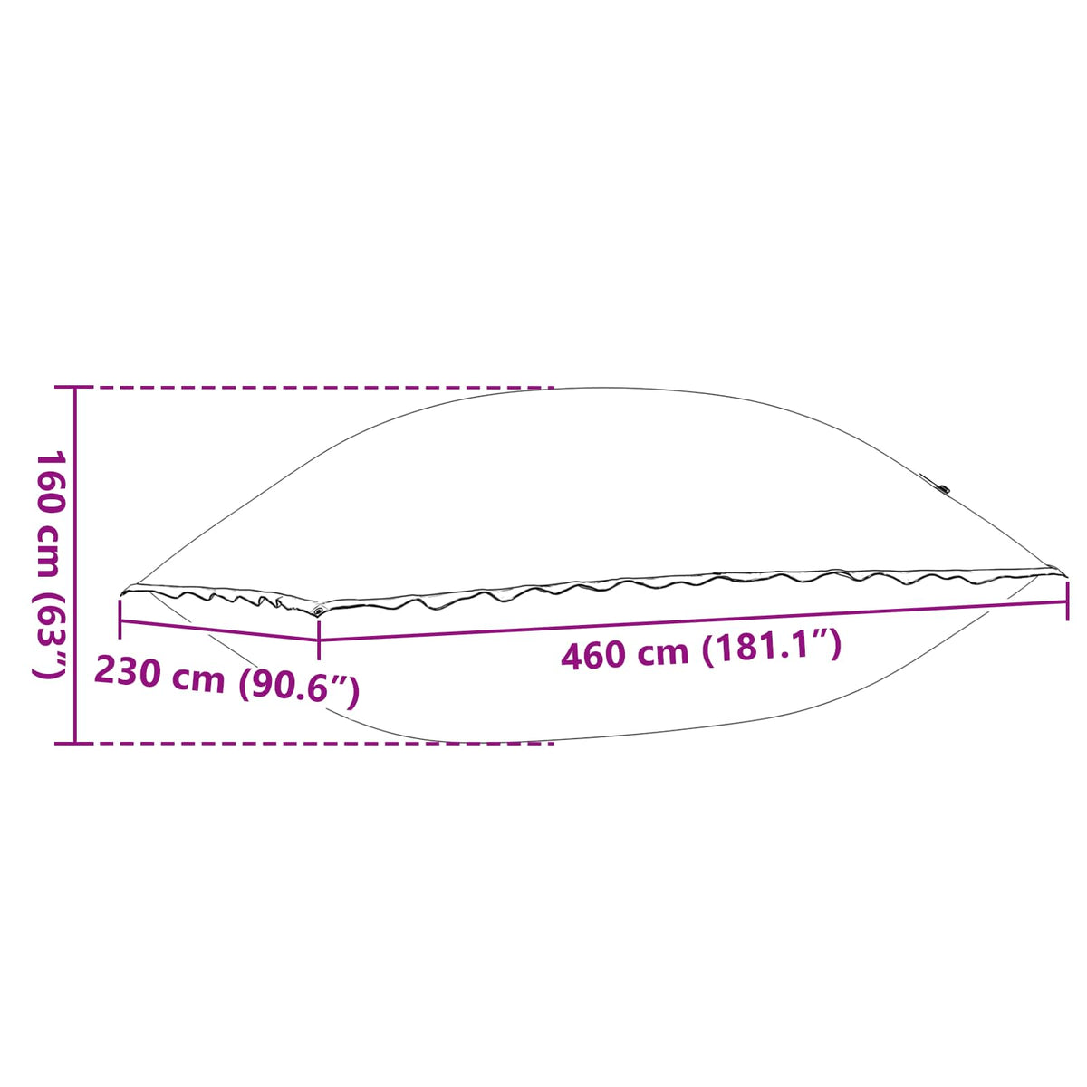 Vinter pool pude Blå 460 x 230 x 160 cm PVC