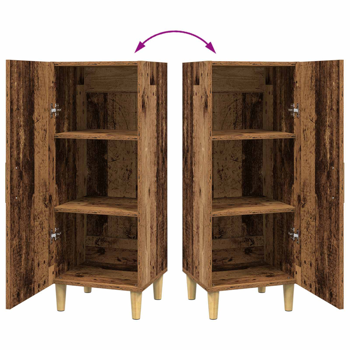 Sideboard Gammelt træ 34,5 x 34 x 90 cm Konstrueret træ