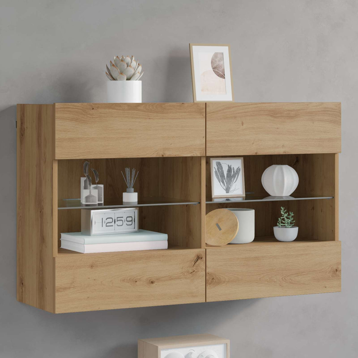 TV vægskab 98,5 x 30 x 60,5 cm Artisan Egetræ Konstrueret træ