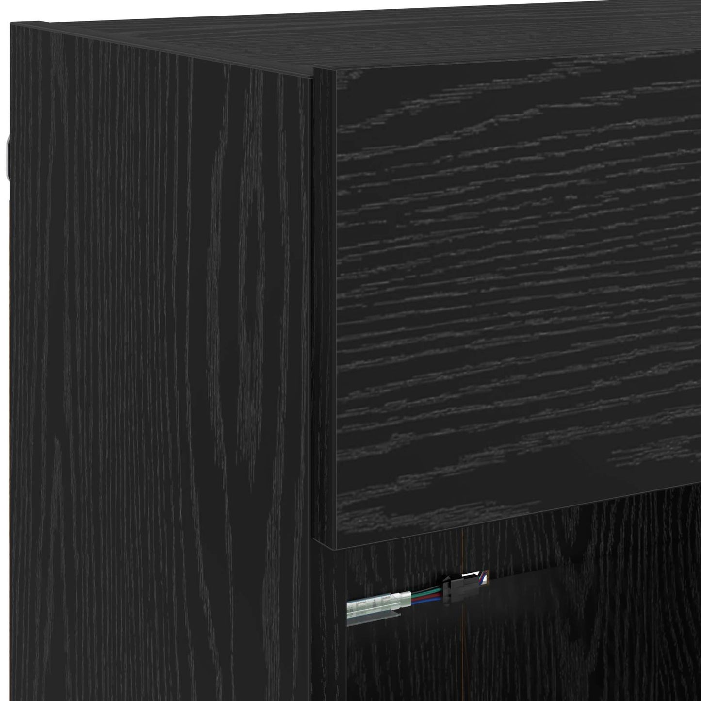 TV vægskab 98,5 x 30 x 60,5 cm Sort eg Konstrueret træ