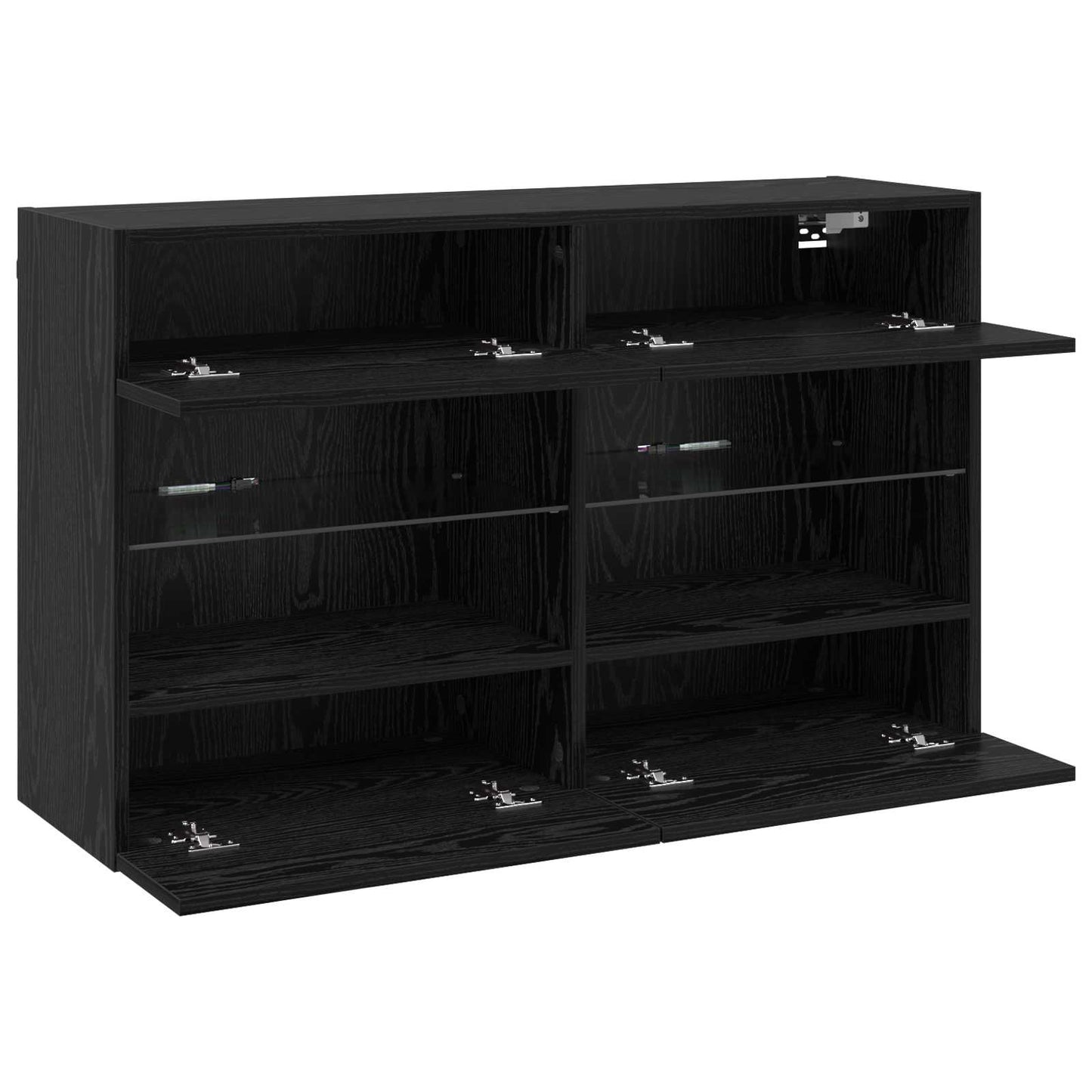 TV vægskab 98,5 x 30 x 60,5 cm Sort eg Konstrueret træ