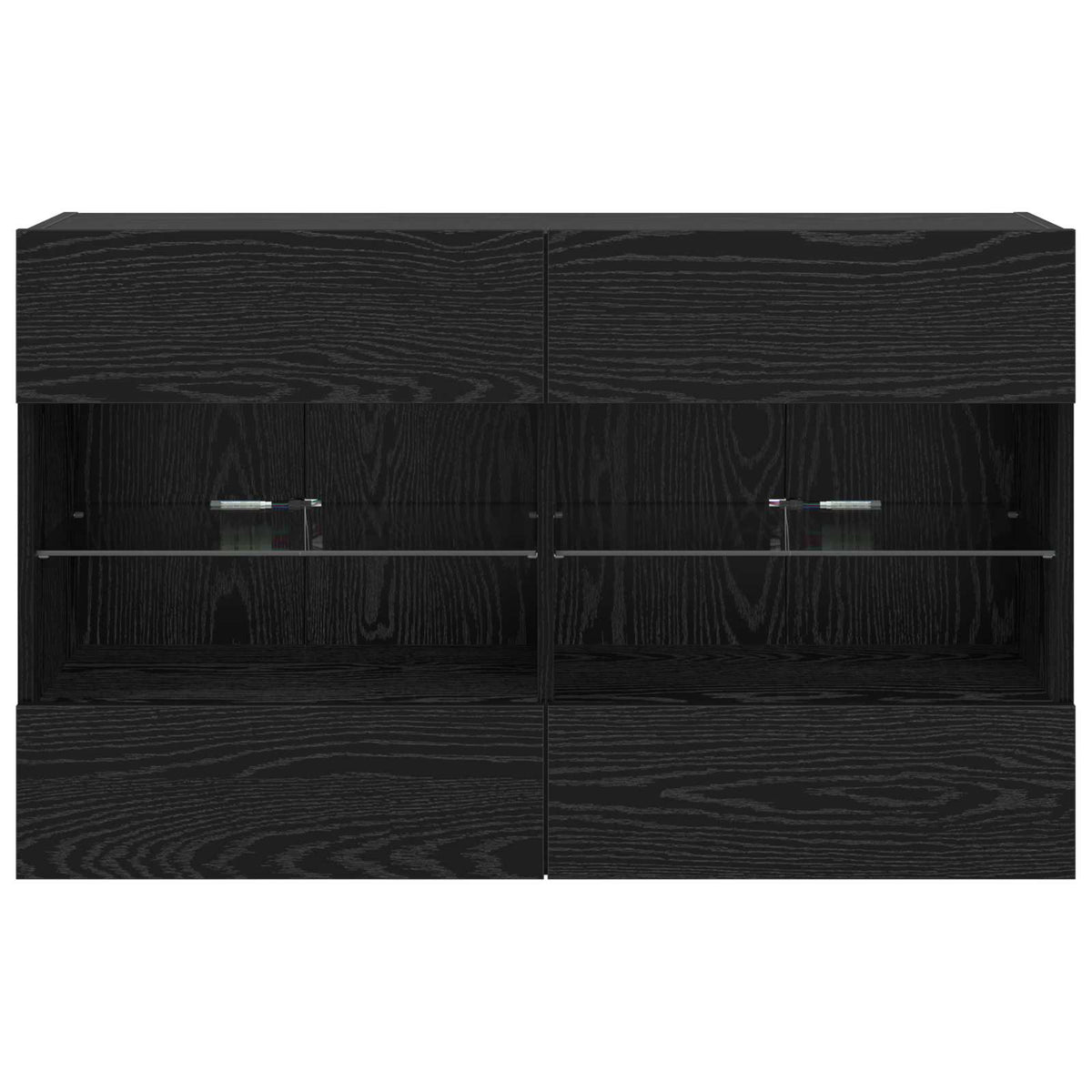 TV vægskab 98,5 x 30 x 60,5 cm Sort eg Konstrueret træ