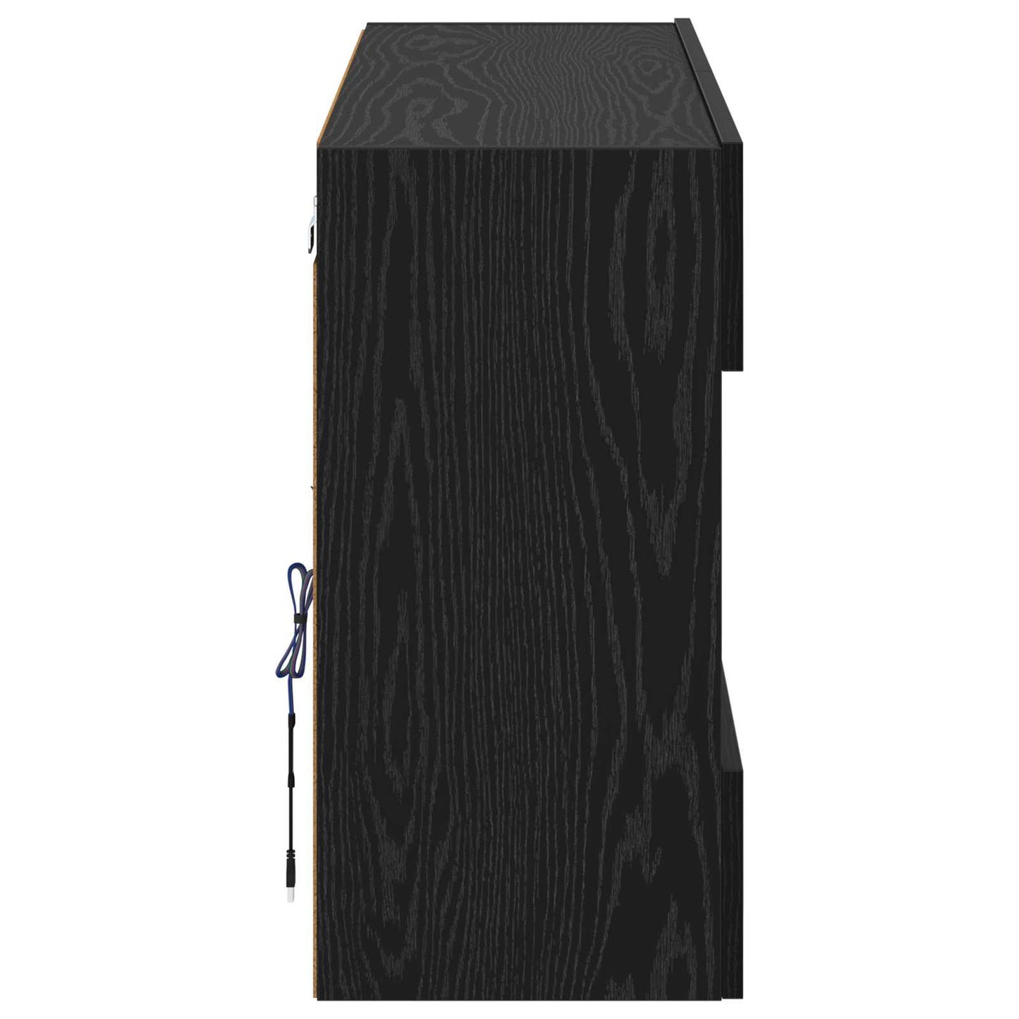 TV vægskab 98,5 x 30 x 60,5 cm Sort eg Konstrueret træ