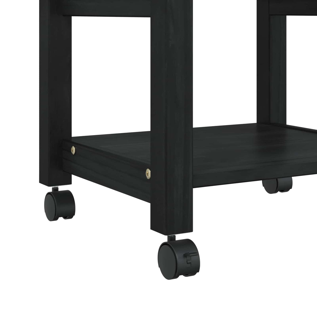 Køkkenvogn MONZA Sort 48 x 40 x 88,5 cm Massivt fyrretræ