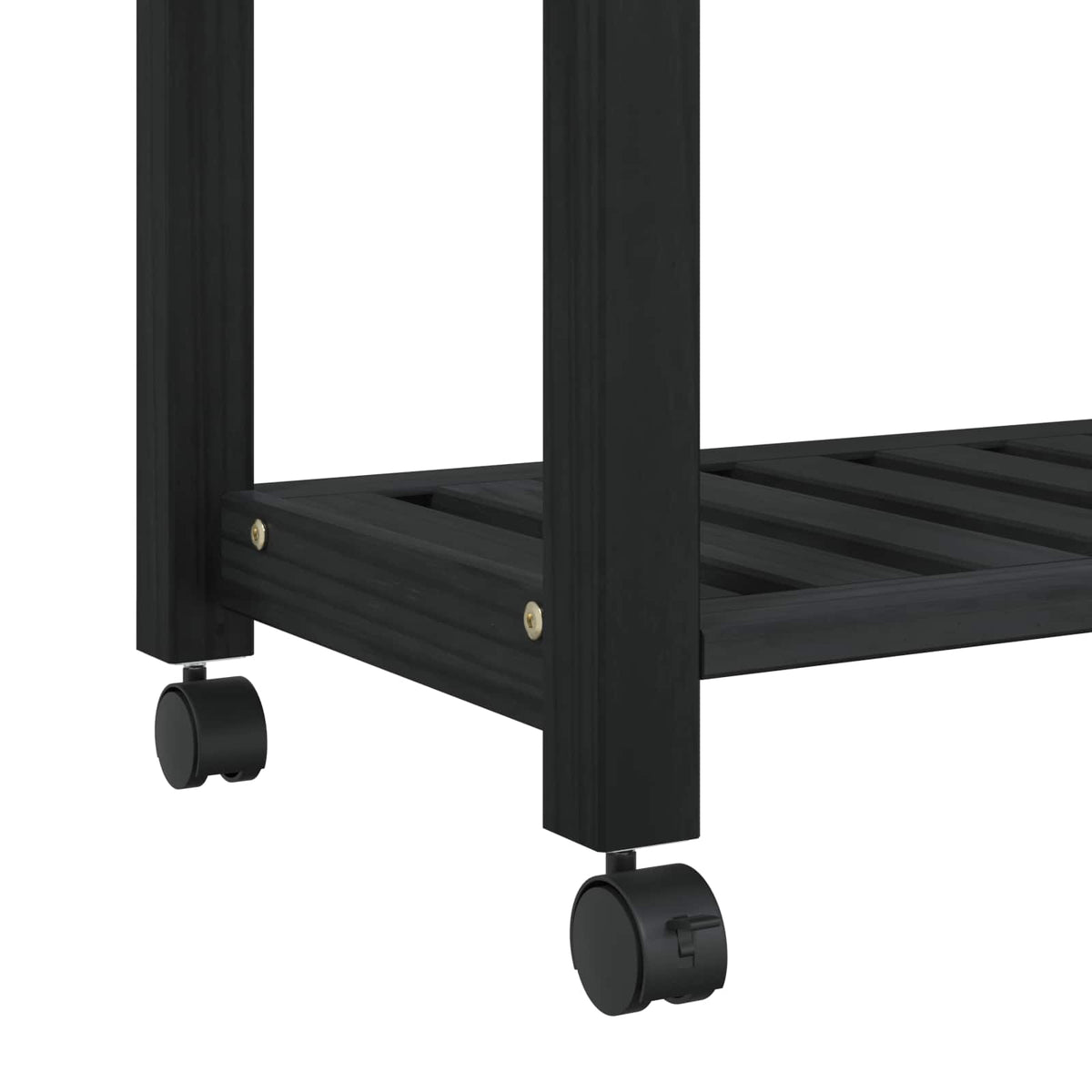 Køkkenvogn MONZA Sort 60 x 40 x 88,5 cm Massivt fyrretræ