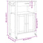 Køkkenvogn MONZA Sort 60 x 40 x 88,5 cm Massivt fyrretræ