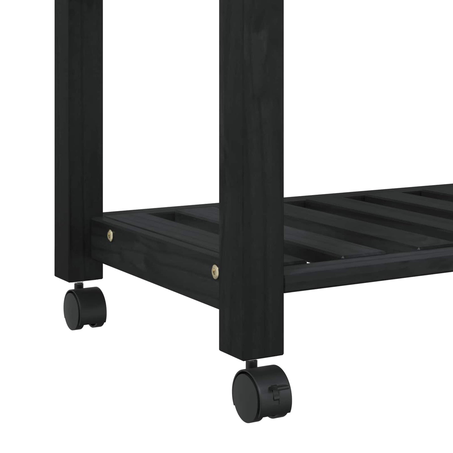 Køkkenvogn MONZA Sort 84 x 40 x 88,5 cm Massivt fyrretræ