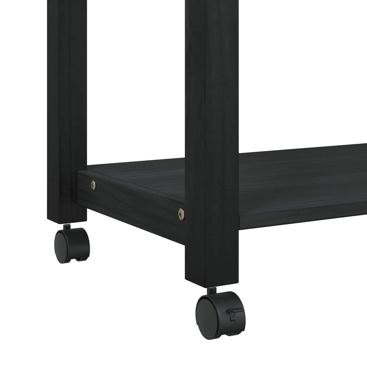 Køkkenvogn MONZA Sort 84 x 40 x 88,5 cm Massivt fyrretræ