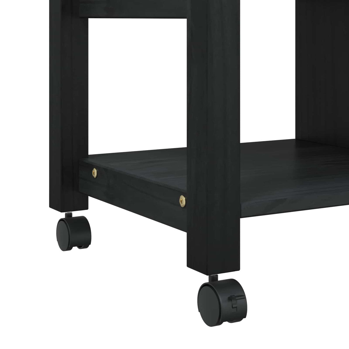 Køkkenvogn MONZA Sort 84 x 40 x 88,5 cm Massivt fyrretræ