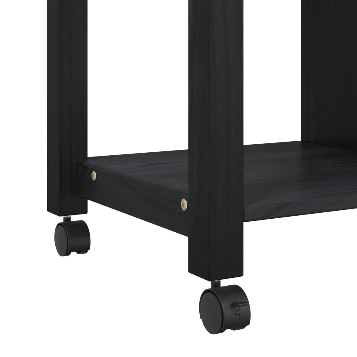 Køkkenvogn MONZA Sort 84 x 40 x 88,5 cm Massivt fyrretræ